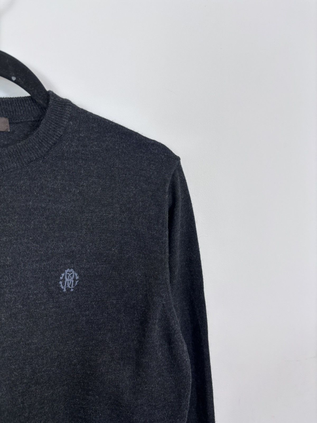 Roberto Cavalli Roberto Cavalli Men’s Dark Grey/Black Acrylic Wool Sweater Size US L / EU 52-54 / 3 - 6 Thumbnail