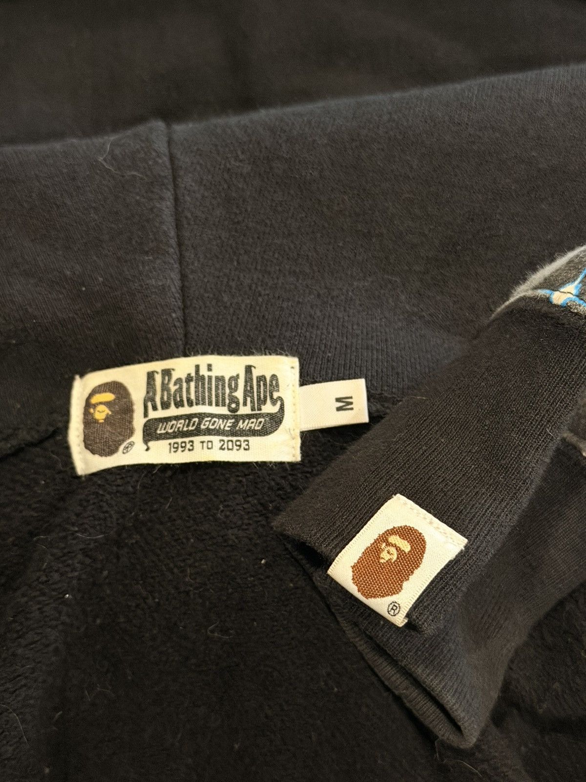 Bape BAPE - Black Space Camo Shark Full Zip Hoodie - Size Medium Size US M / EU 48-50 / 2 - 6 Thumbnail