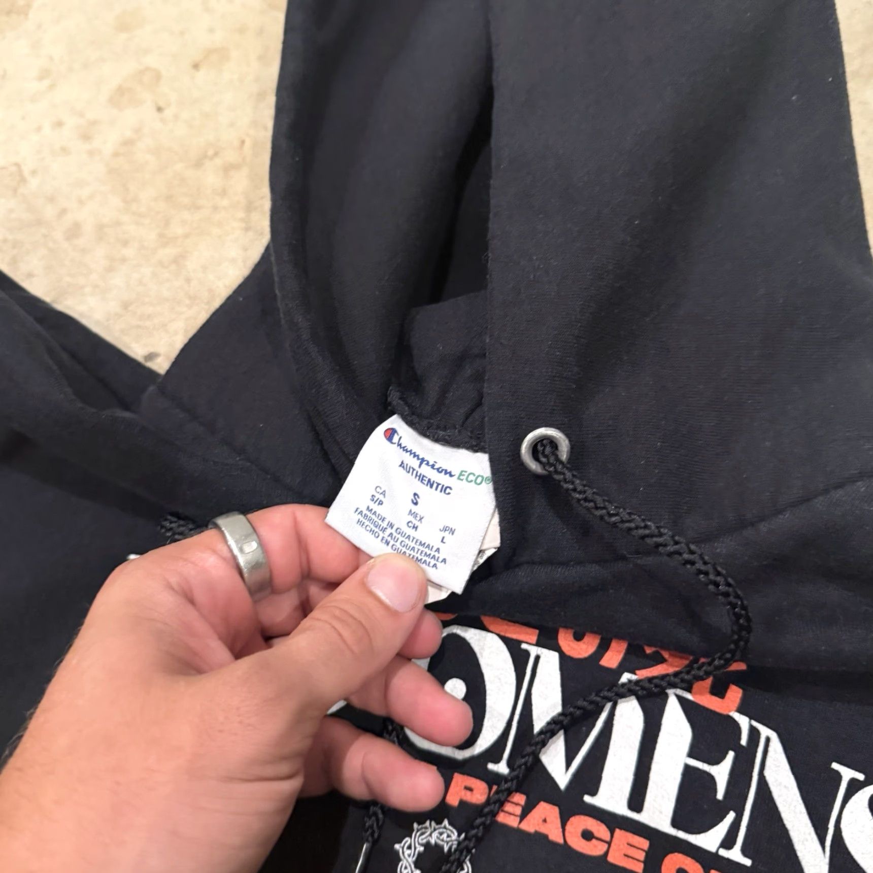 Champion Bad Omens Mens Size Small The Death of Peace of Mind Hoodie Anime Mercy Band Hoodie Peace Band Black S Mens Anime Mercy Band Size US S / EU 44-46 / 1 - 3 Thumbnail