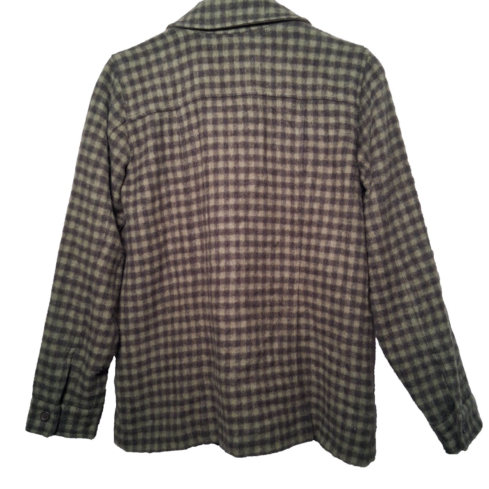 Denim & Co. VINTAGE Denim & Co Shirt Jacket Women S Green Plaid Wool Blend Button Up Size S / US 4 / IT 40 - 3 Thumbnail
