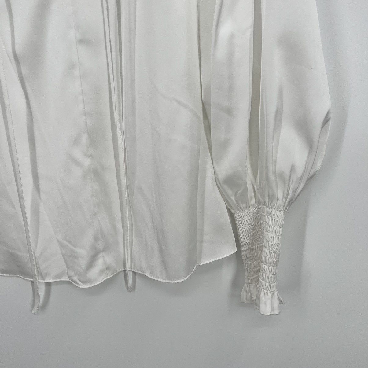 Rebecca Taylor NWT Rebecca Taylor Tie Front Blouse Top Milk White Long Size XS / US 0-2 / IT 36-38 - 8 Thumbnail