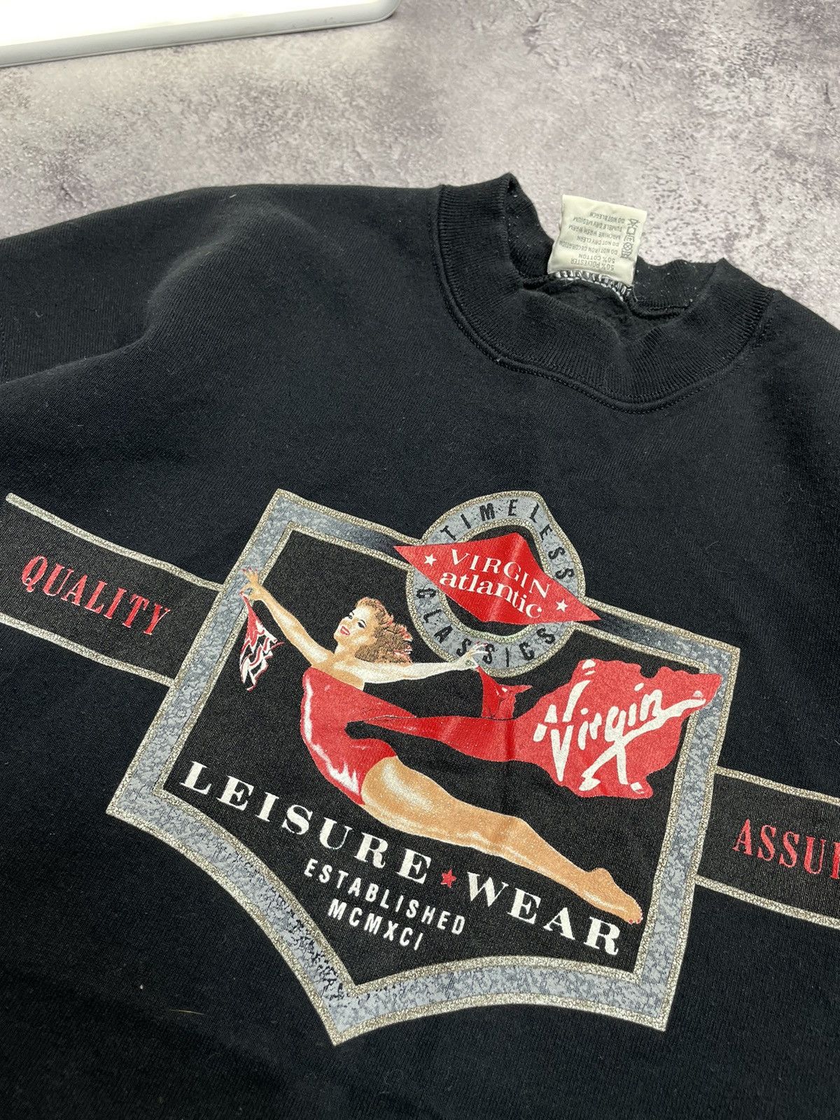 Other Vtg 90s Virgin Atlantic Ad Retro Airline Swt L/XL Size US L / EU 52-54 / 3 - 4 Thumbnail