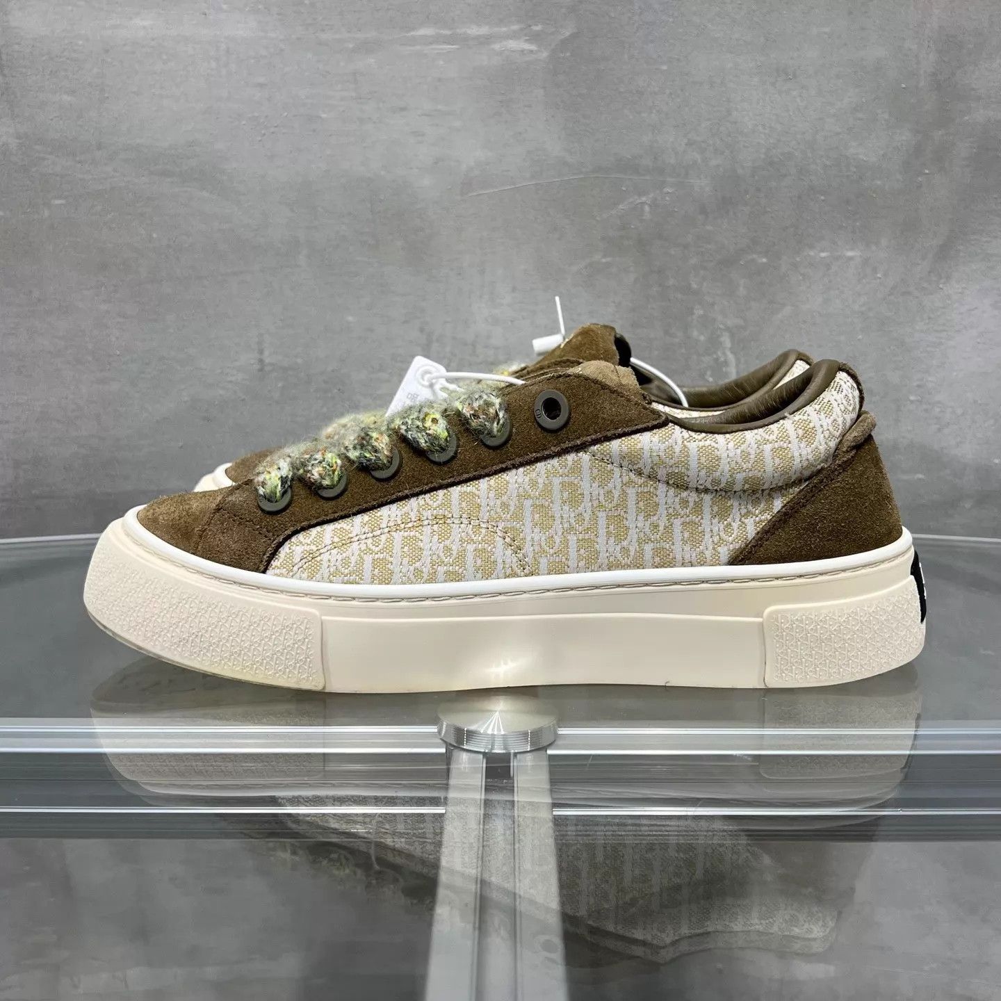 Dior Dior B33 olive brown suede sneakers Size US 8 / EU 41 - 3 Thumbnail