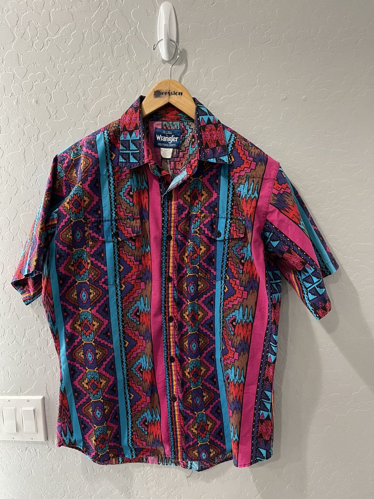 Vintage × Wrangler Vintage Wrangler Western “Aztec” Print Shirt 16-16.5 Large Size US L / EU 52-54 / 3 - 1 Thumbnail