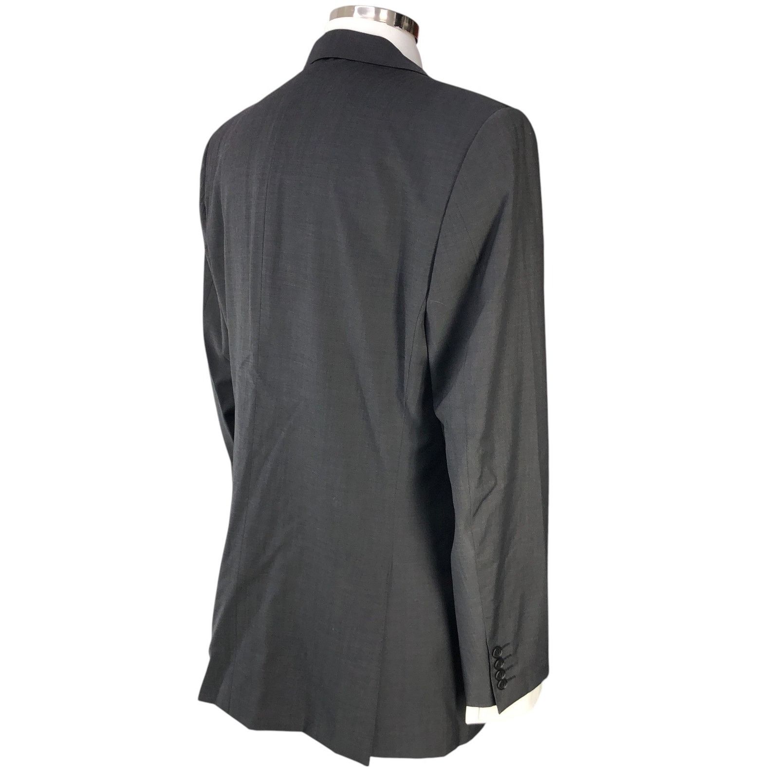 Canali Canali Size IT 52 US 42L Sport Coat Super 120s Wool Charcoal Size 42L - 10 Thumbnail