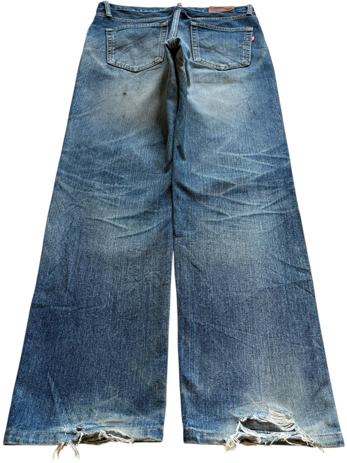 Edwin Vintage Edwin Mud Wash Distressed Ripped Loose Jeans Size US 34 / EU 50 - 2 Thumbnail