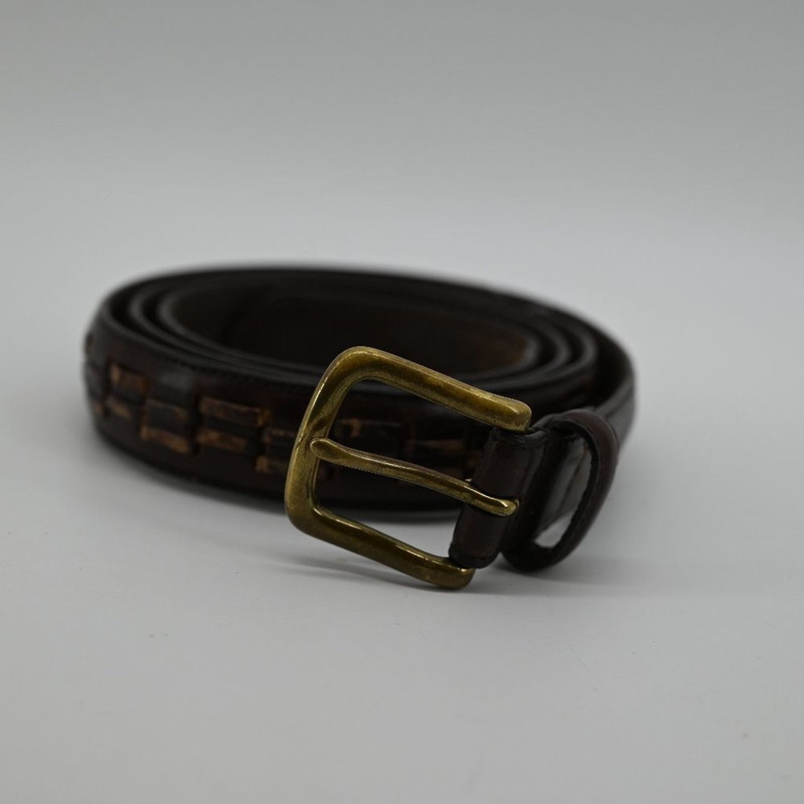 Other Men's Dark Brown Genuine Leather Belt Business Casual 46 Size 46 - 1 Thumbnail