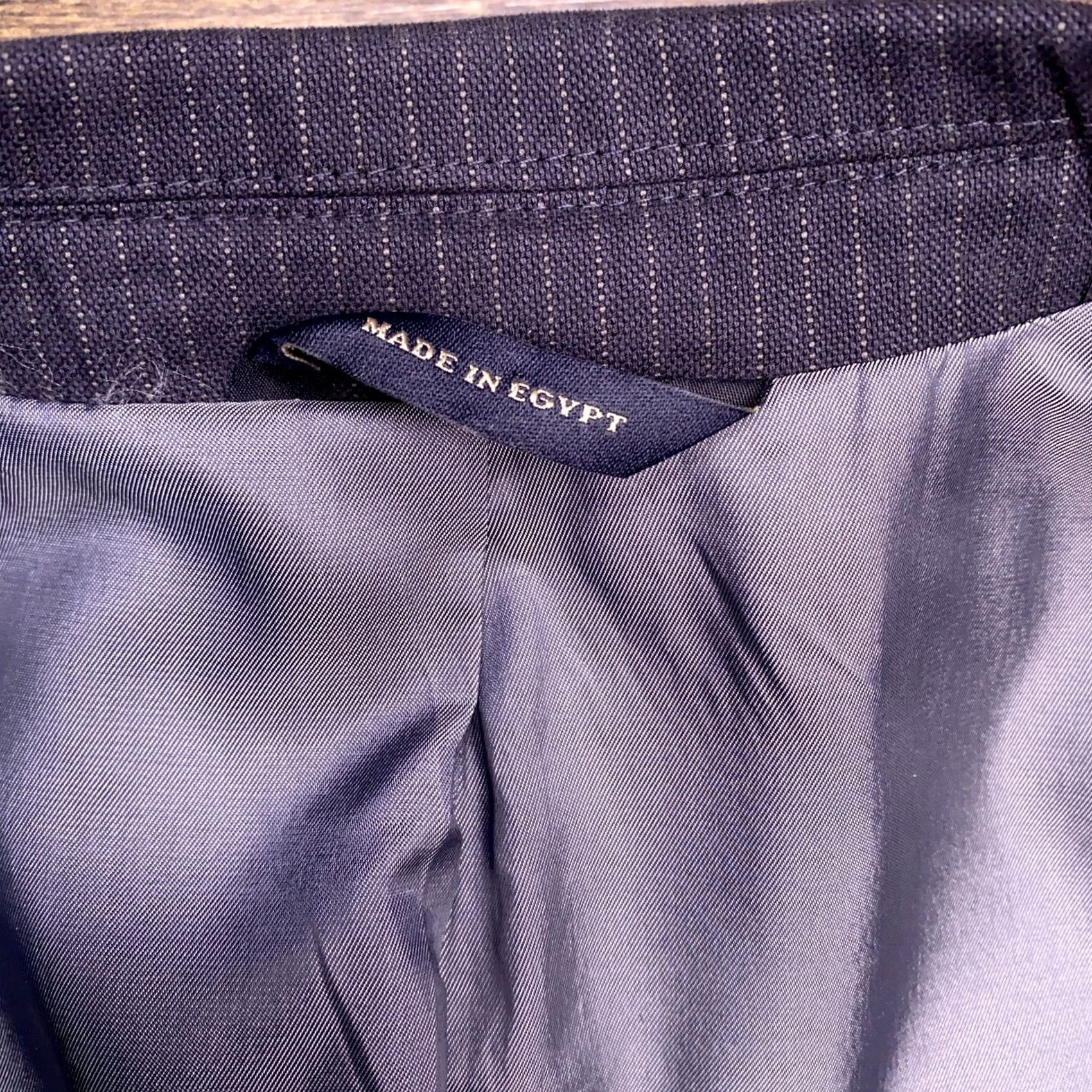 Banana Republic Banana Republic Sport Coat Blazer 44R Striped Blue Notch Lapel Slim Single-Breasted Two-Button Regular Mens Size 44R - 4 Thumbnail