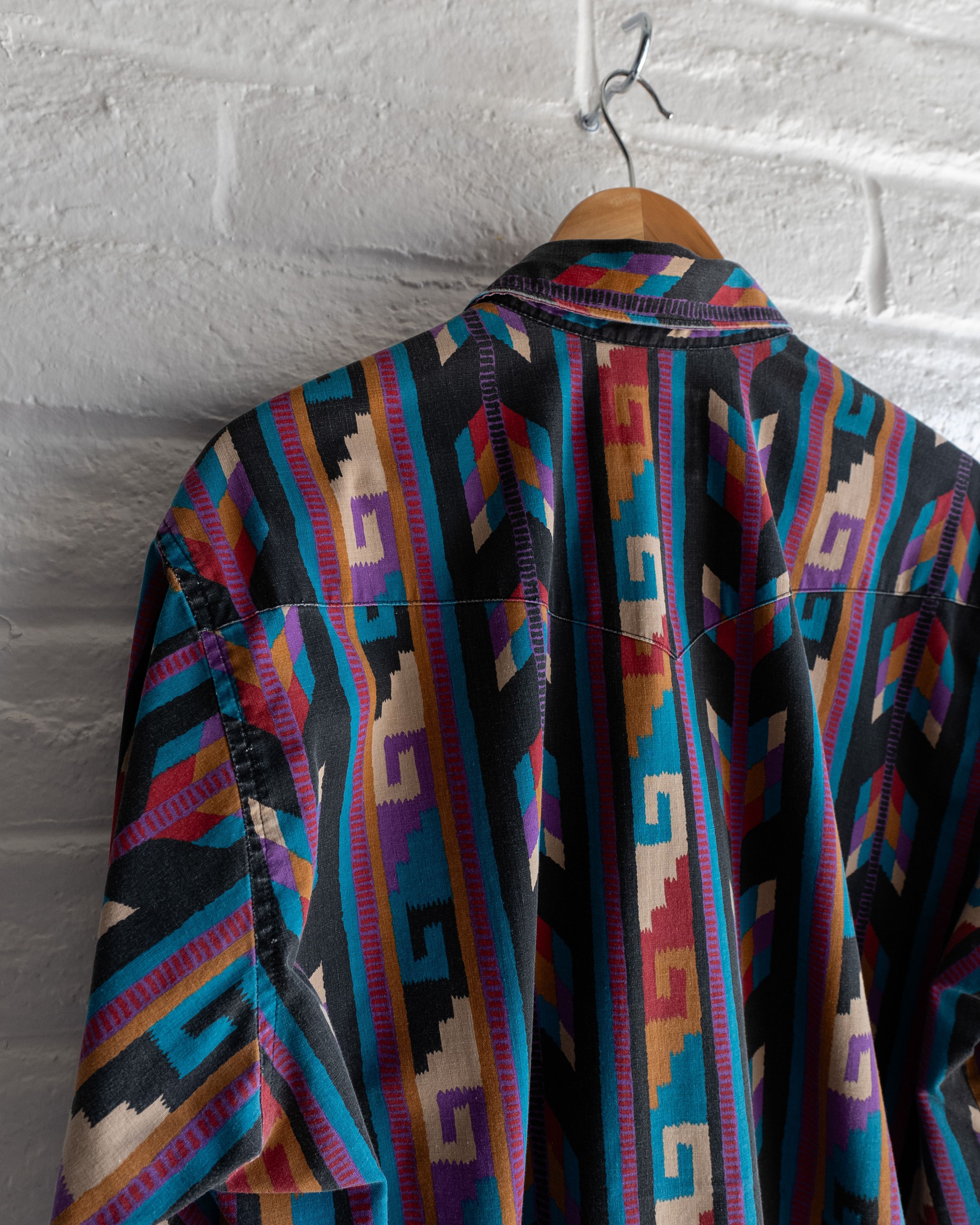 Wrangler Vintage 90s Wrangler Shirt XL Southwestern Brushpopper Aztec Size US XL / EU 56 / 4 - 11 Thumbnail