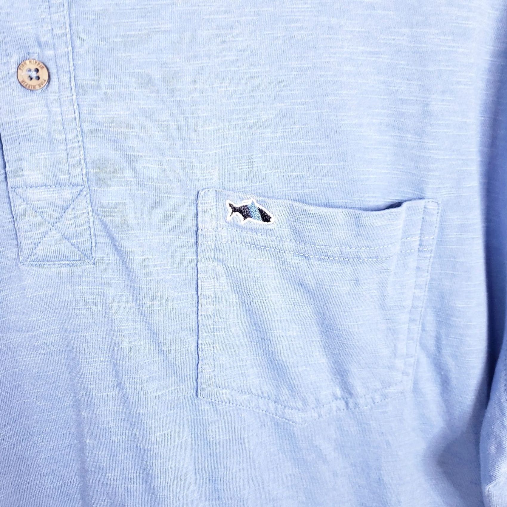Vintage Fish Hippie Polo Shirt Mens XL Blue Preppy Casual Golf Outdoors Fishing Tennis Size US XL / EU 56 / 4 - 4 Thumbnail
