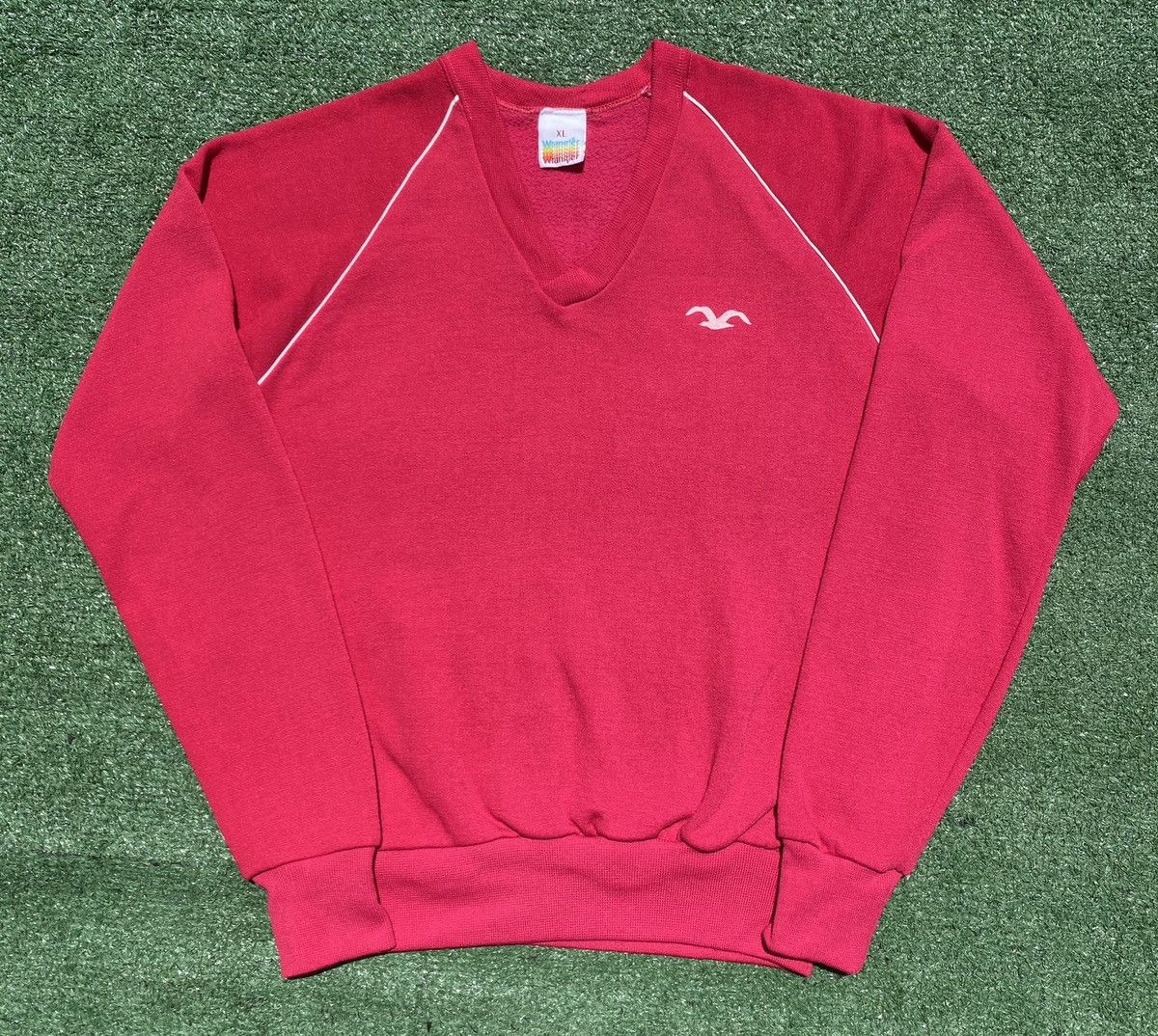 Wrangler Vintage 80’s Wrangler Bird Pink V-Neck Sweatshirt Womens Med Size M / US 6-8 / IT 42-44 - 1 Thumbnail