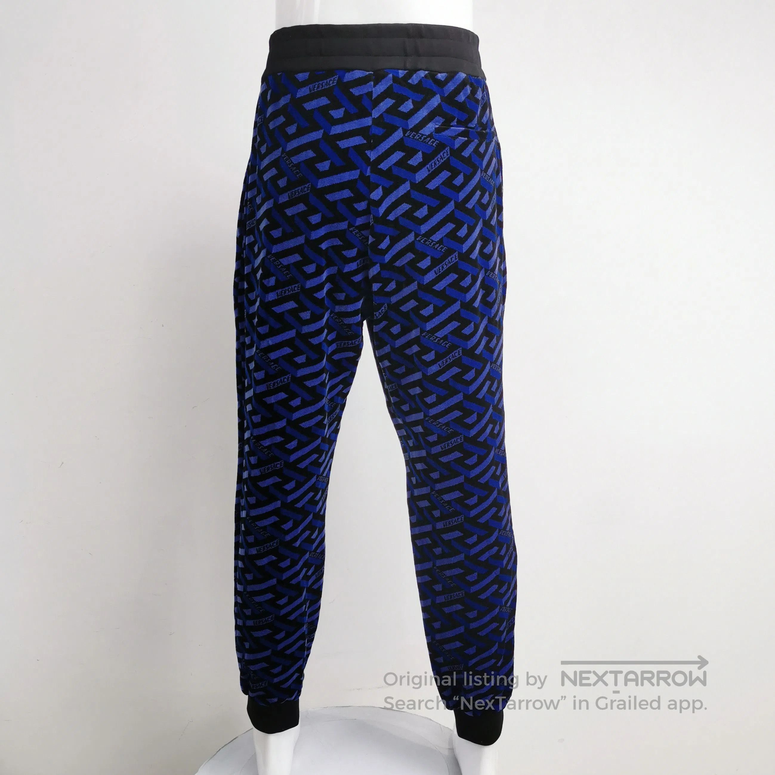 Versace Versace Blue Geometric Pattern Cotton Pants. Size US 40 / EU 56 - 4 Thumbnail