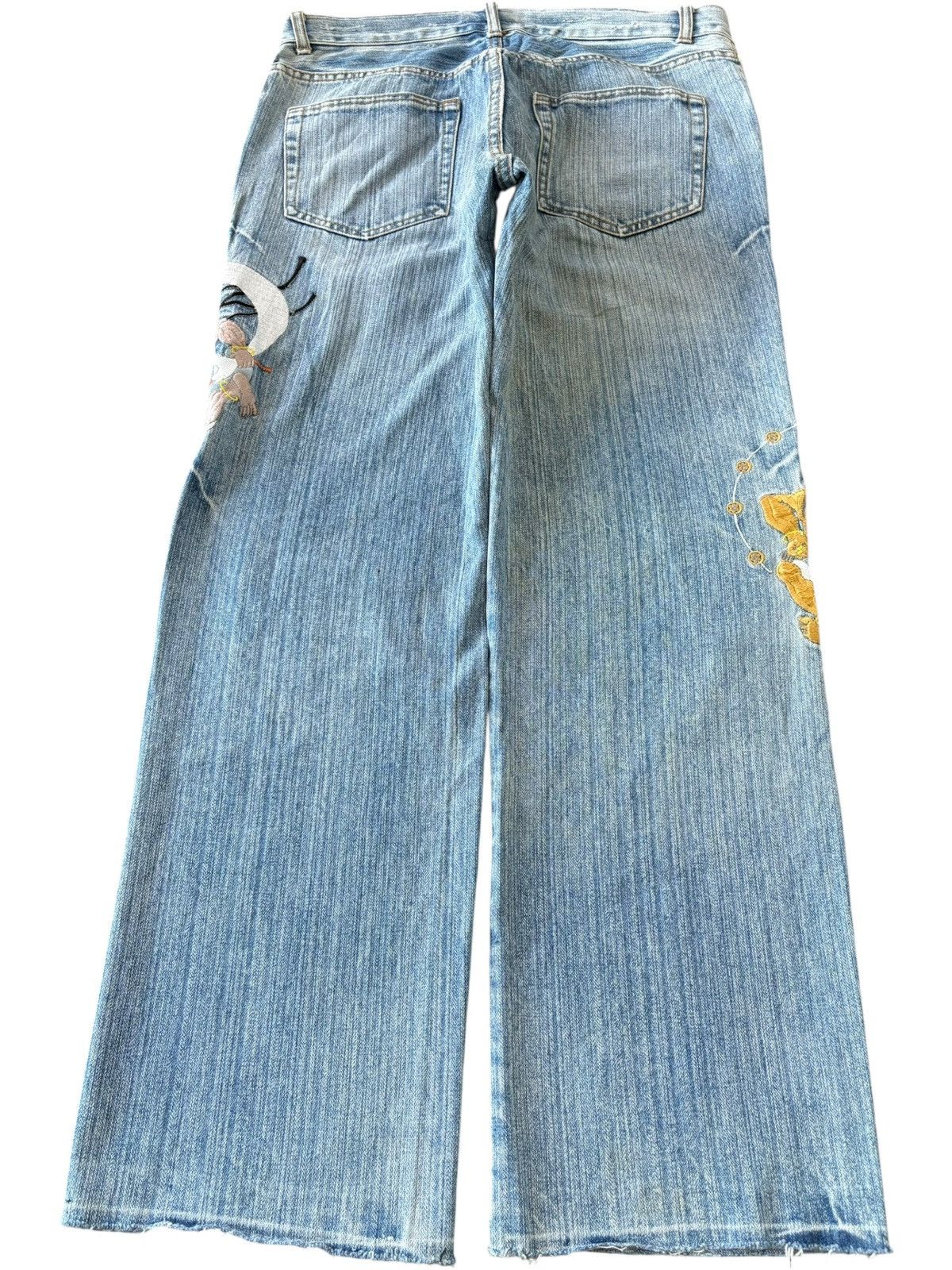 Japanese Brand Vintage Japanese Brand Embroidery Devil Distress Baggy Jeans Size US 34 / EU 50 - 2 Thumbnail