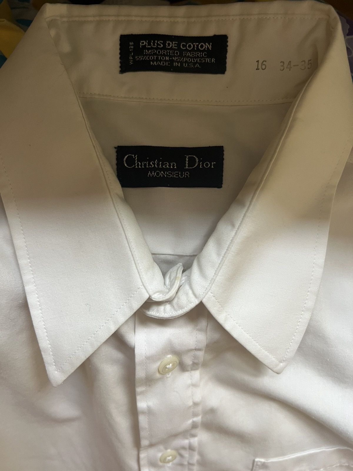 Christian Dior Monsieur - vintage white dress shirt 16 34-35