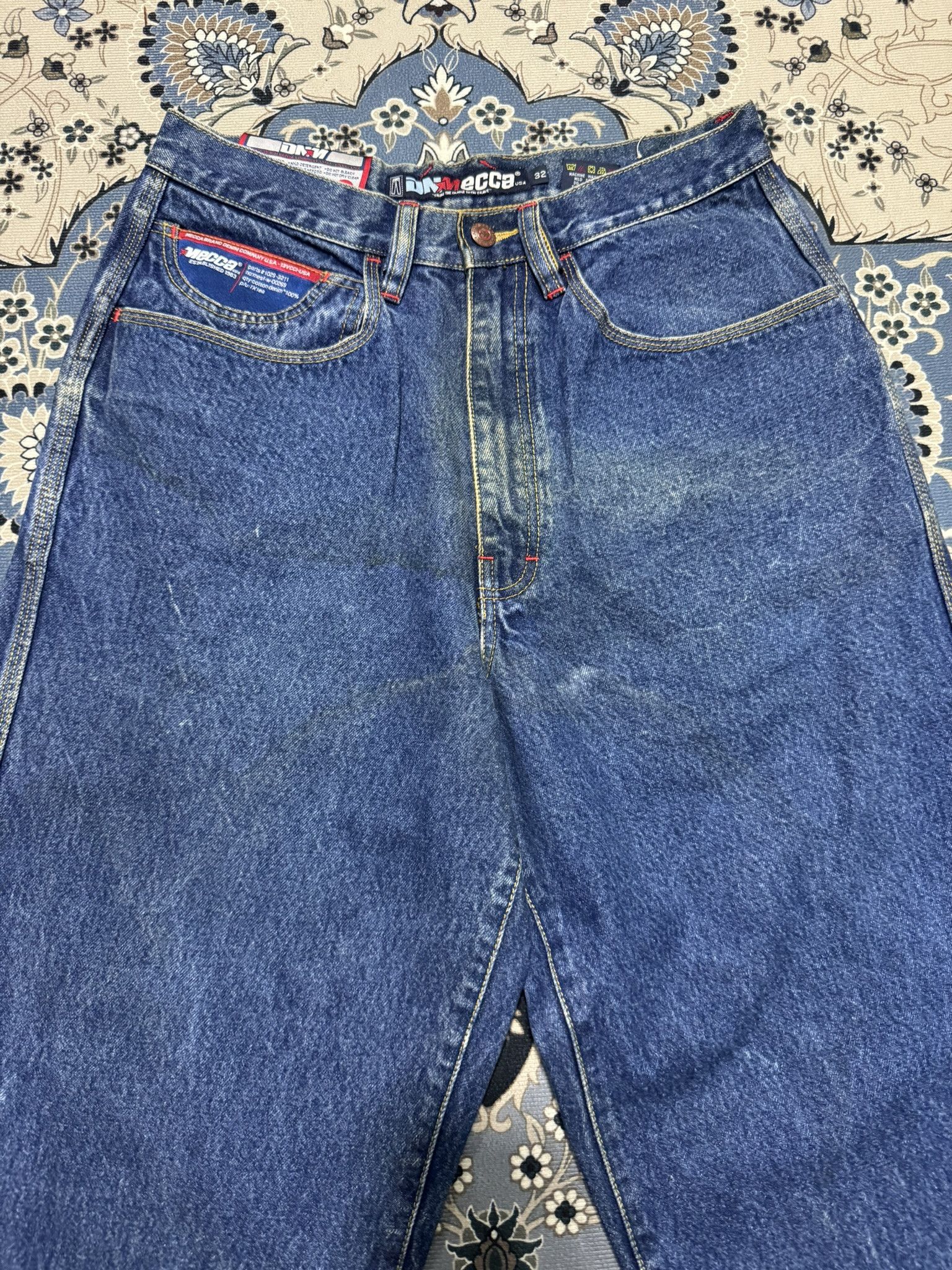 JNCO × Mecca × Menace Vintage 90's Mecca Denim Baggy Loose Skateboard Jeans JNCO Size US 32 / EU 48 - 3 Thumbnail