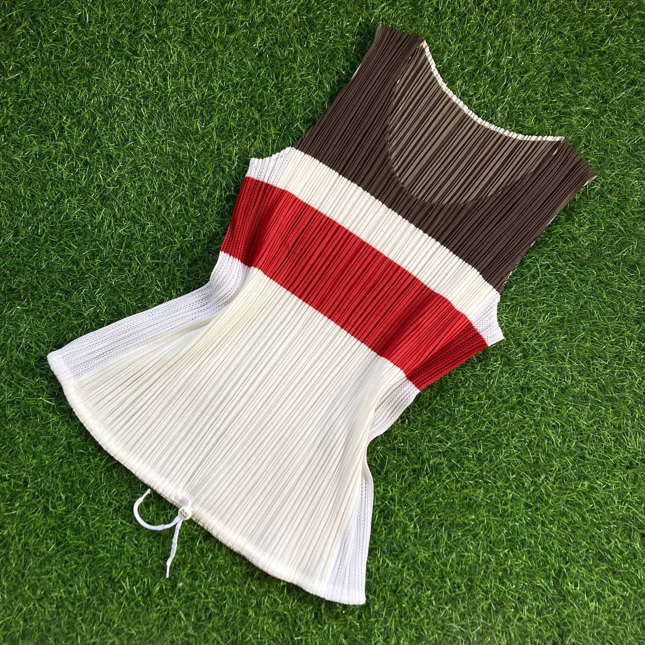 image of Issey Miyake Pleats Please Pleats Please Tri-Tone Sleeveless Top, Women's (Size Medium)