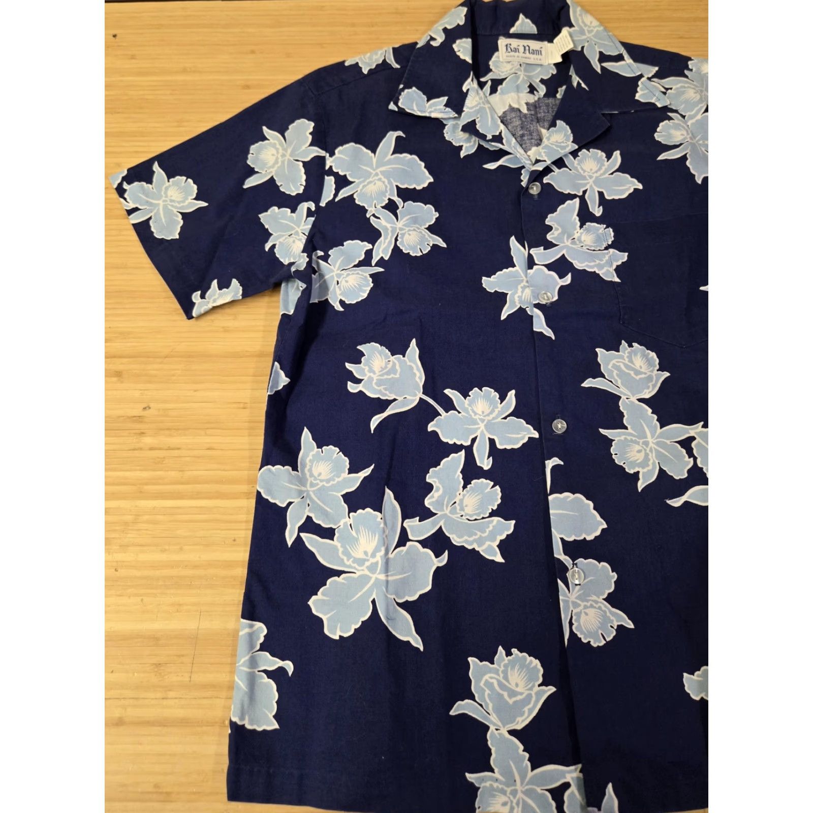 Vintage VINTAGE Kai Nani Shirt Mens Large Blue Aloha Hawaiian Short Sleeve Camp Collar Made USA Size US L / EU 52-54 / 3 - 3 Thumbnail