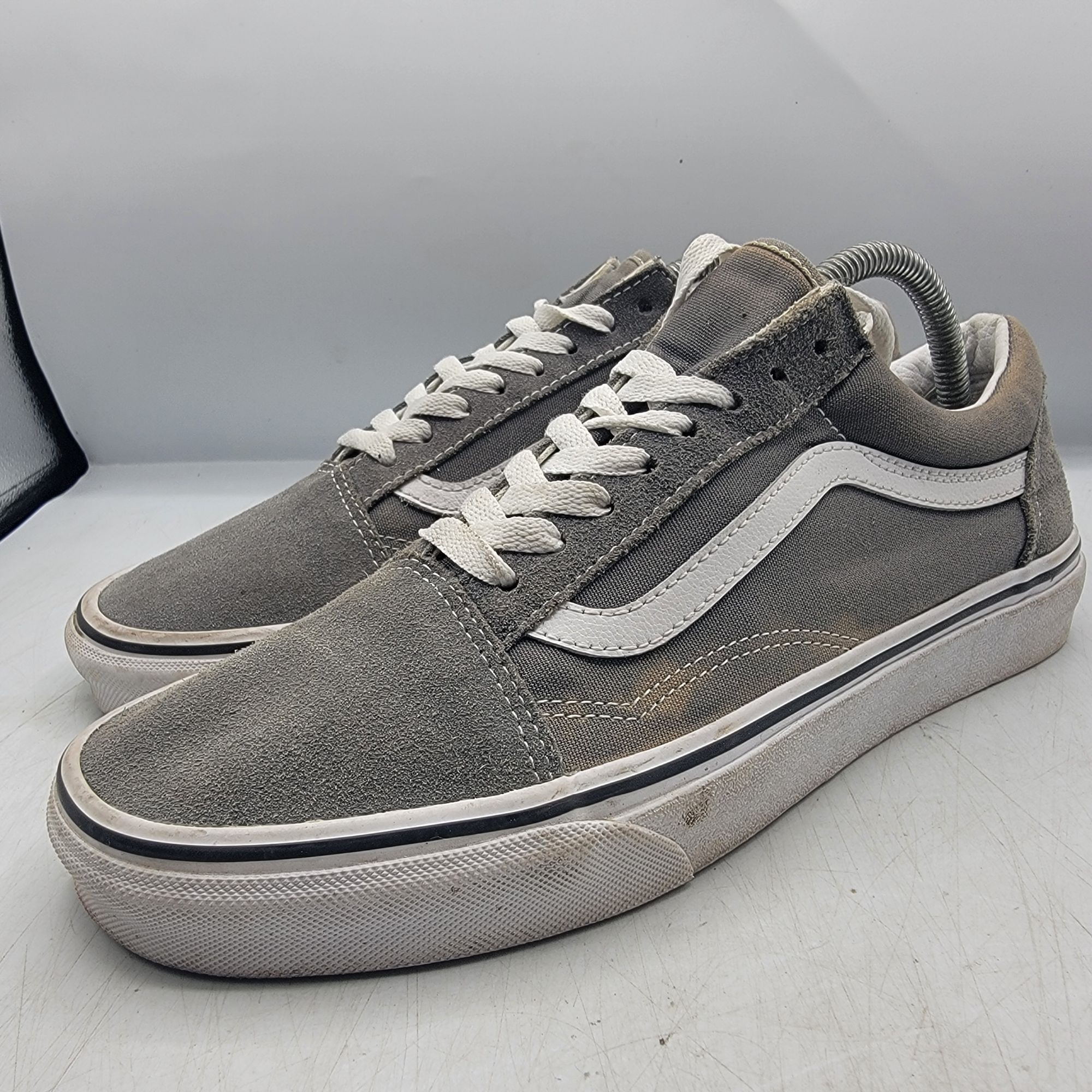 Vans Vans Old Skool Mens 9.5 Gray White Sneaker Shoes Skate Casua Size US 9.5 / EU 42-43 - 4 Thumbnail