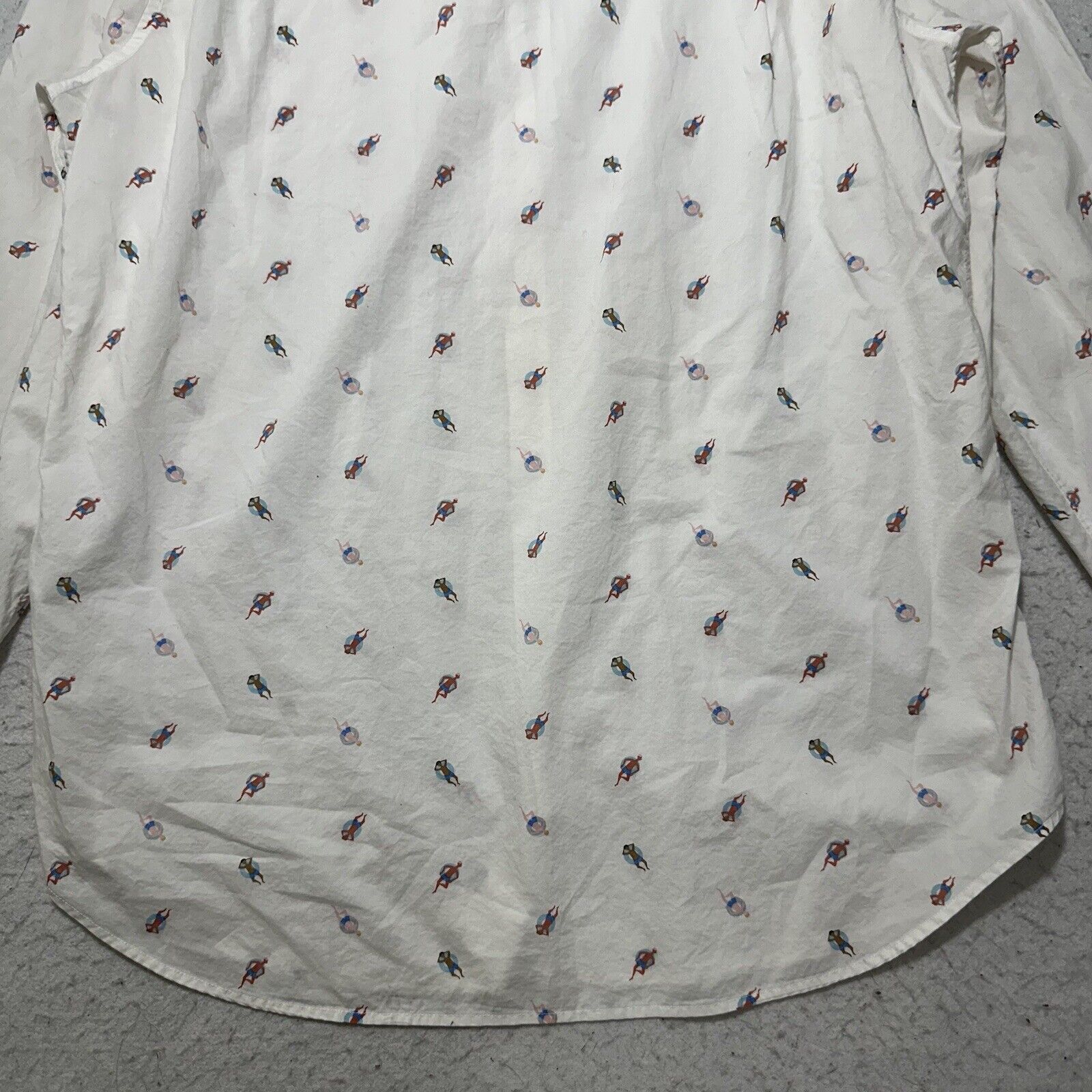 Bonobos Bonobos XL Long Button Down Dress Shirt Swimmer Pattern Size US XL / EU 56 / 4 - 12 Thumbnail