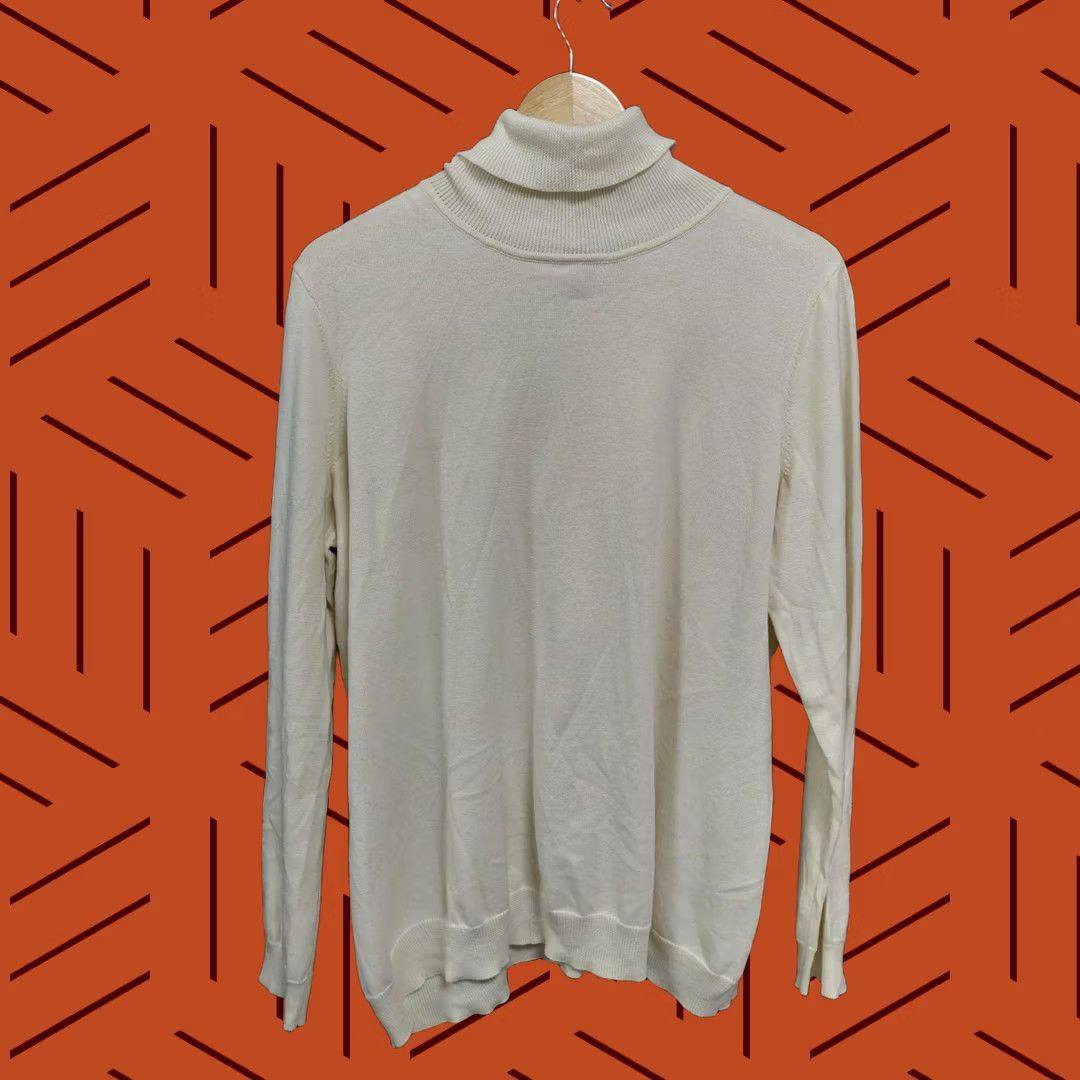 Ralph Lauren Lauren Ralph Lauren 100% Cotton Turtleneck Sweater White Knit Men Size Big 1X Long Sleeve Knit Pullover Mens Size US XL / EU 56 / 4 - 1 Thumbnail