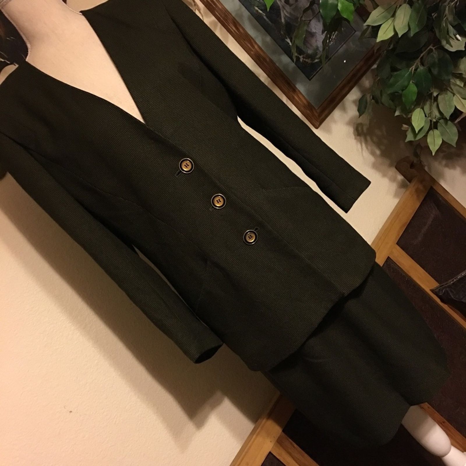 Vintage Vintage Atrium Collection olive jacket skirt set 7/8 Size M / US 6-8 / IT 42-44 - 1 Thumbnail