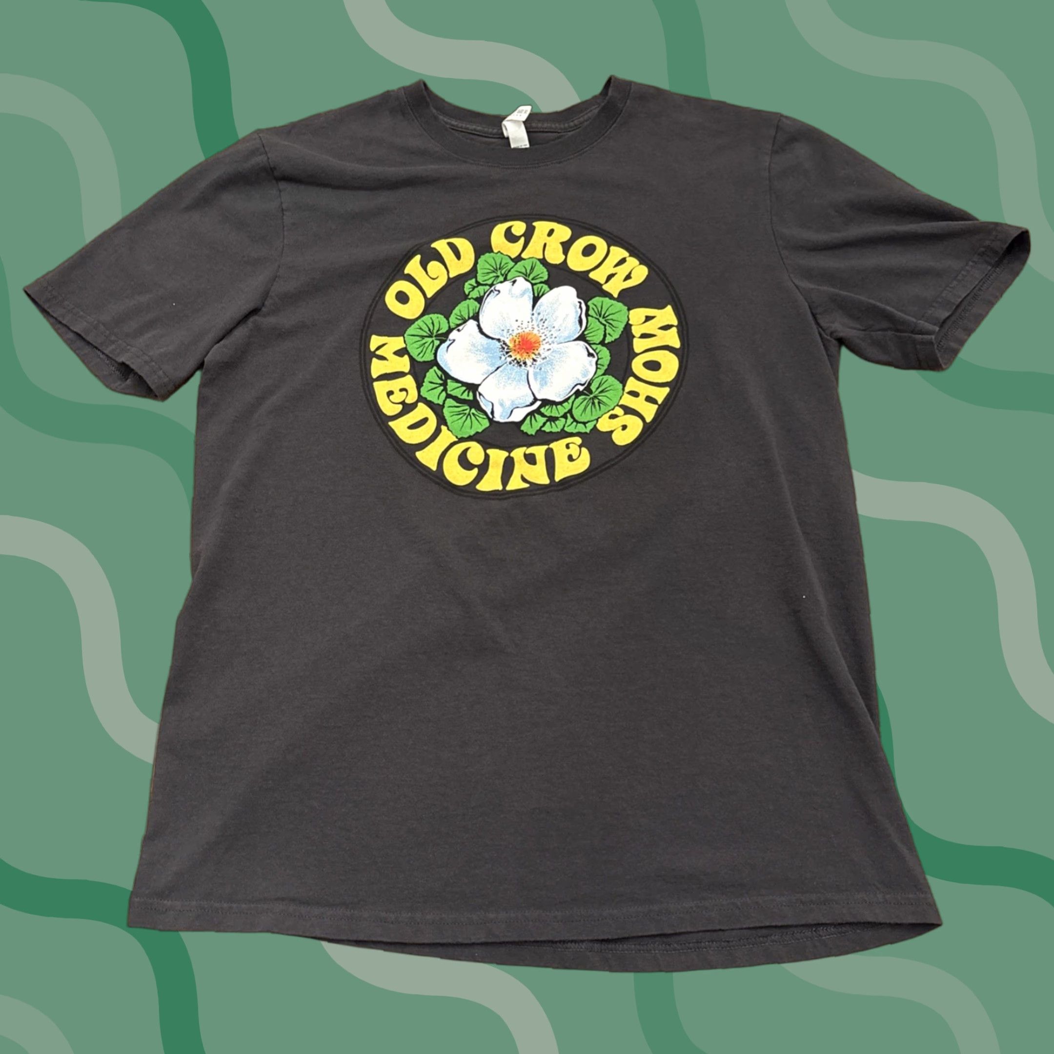 Sunflower VINTAGE Old Crow Medicine Show Floral T-Shirt Men's Large Black Dogwood Flower Band USA Size US L / EU 52-54 / 3 - 1 Thumbnail