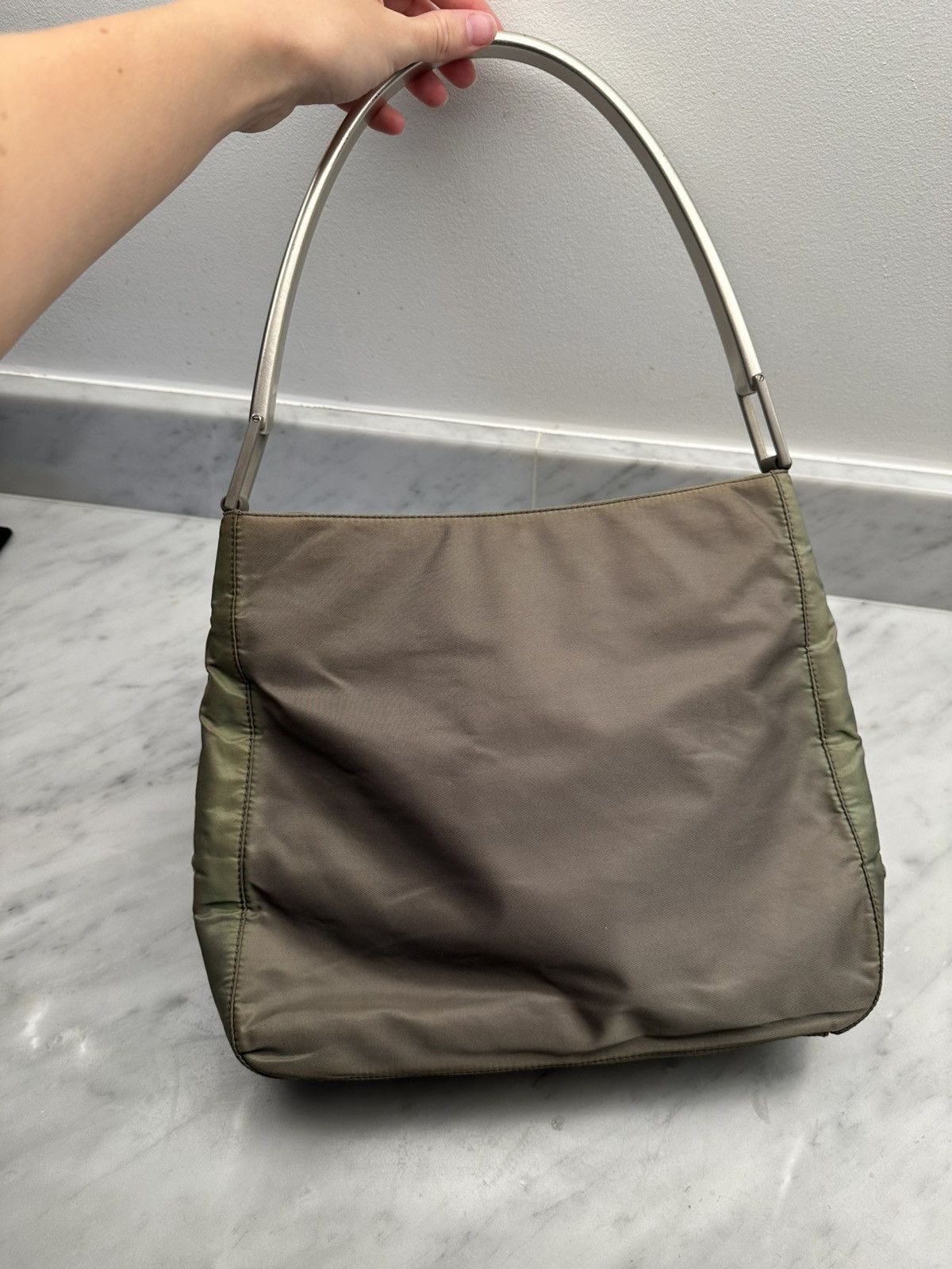 Prada Prada shoulder bag 🔥 khaki logo triangle handbag clear arm Size ONE SIZE - 6 Thumbnail