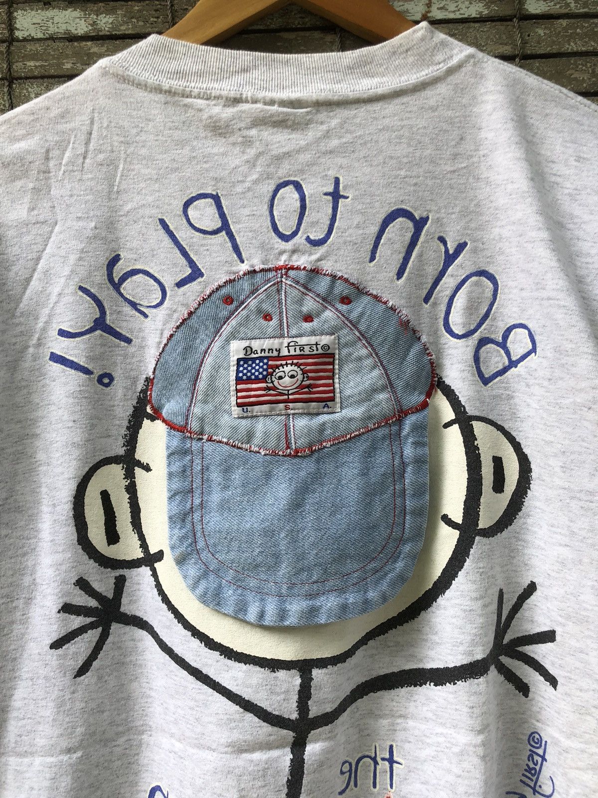 Vintage Vintage 90s Danny First Mirror Cap Jeans Design Tee Size US XL / EU 56 / 4 - 14 Thumbnail