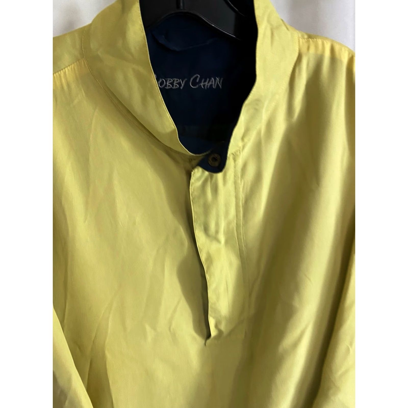 Vintage Bobby Chan 100% Silk Yellwo Golf Wind SWEATER Shirt Large L Shirt Mens Size US L / EU 52-54 / 3 - 6 Thumbnail
