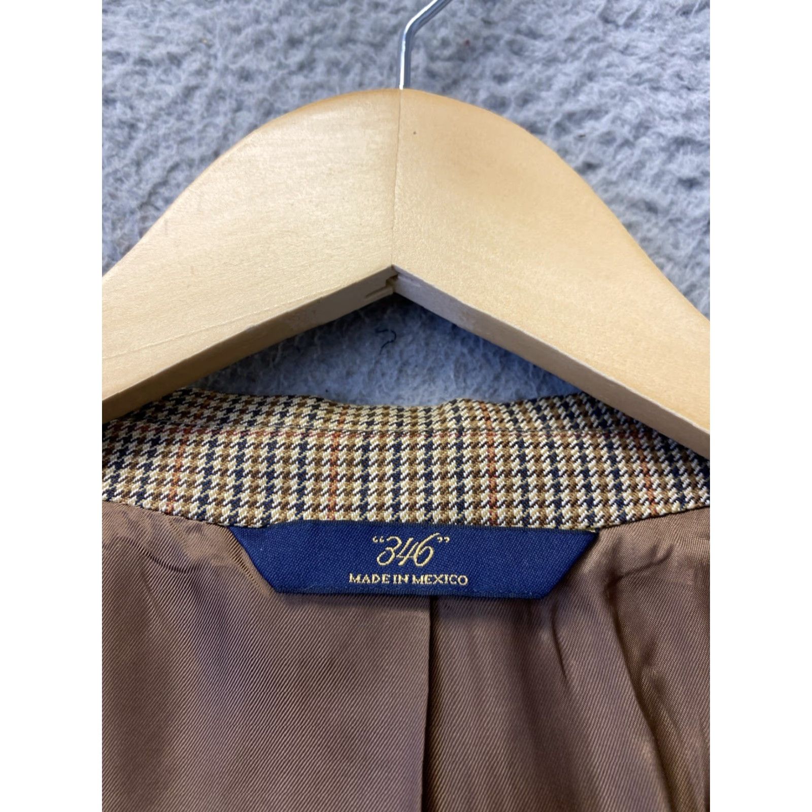 Brooks Brothers VINTAGE Brooks Brothers Brown Houndstooth Wool Tuxedo Suit Jacket Men 42R Formal Size 42R - 3 Thumbnail