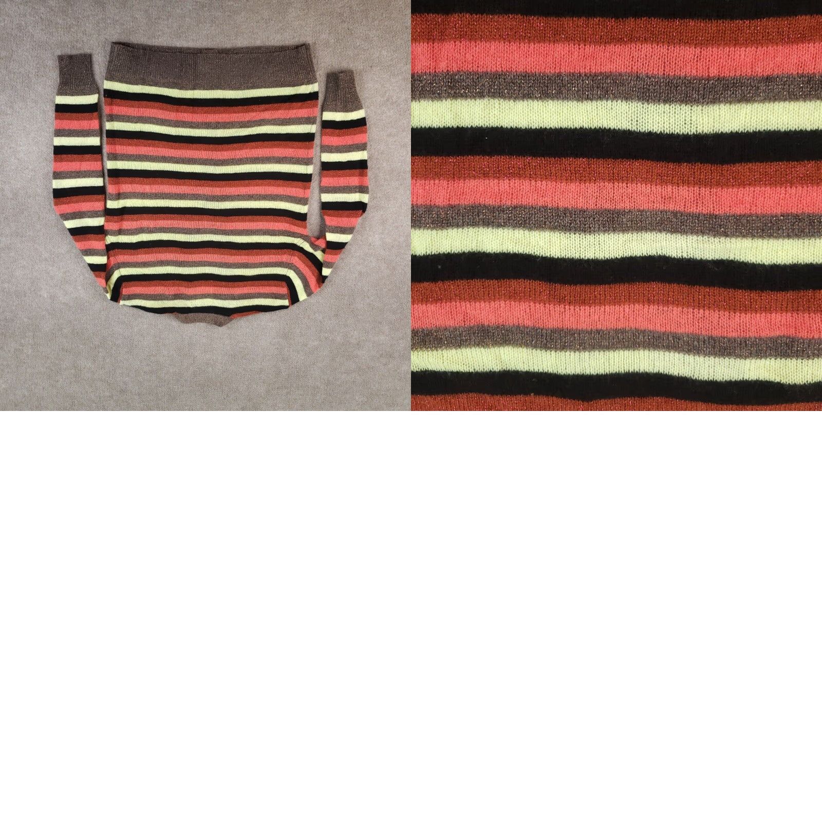 Le Superbe Le Superbe Womens Yellow Striped Cardigan Sweater Small Lightweight Size S / US 4 / IT 40 - 8 Thumbnail