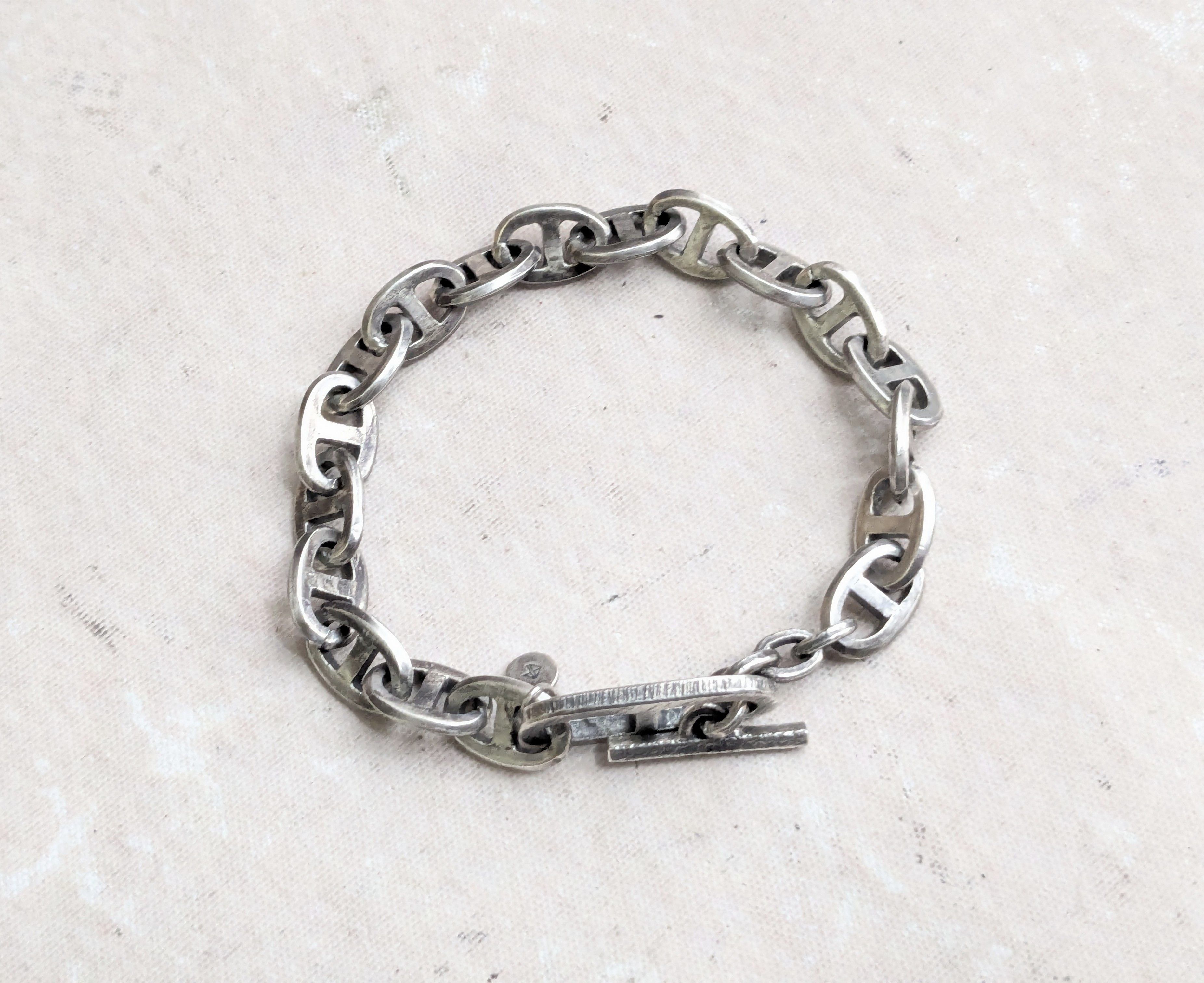 Jewelry Vintage Sterling Silver Bracelet Anchor Mariner 8.5" Size ONE SIZE - 2 Thumbnail
