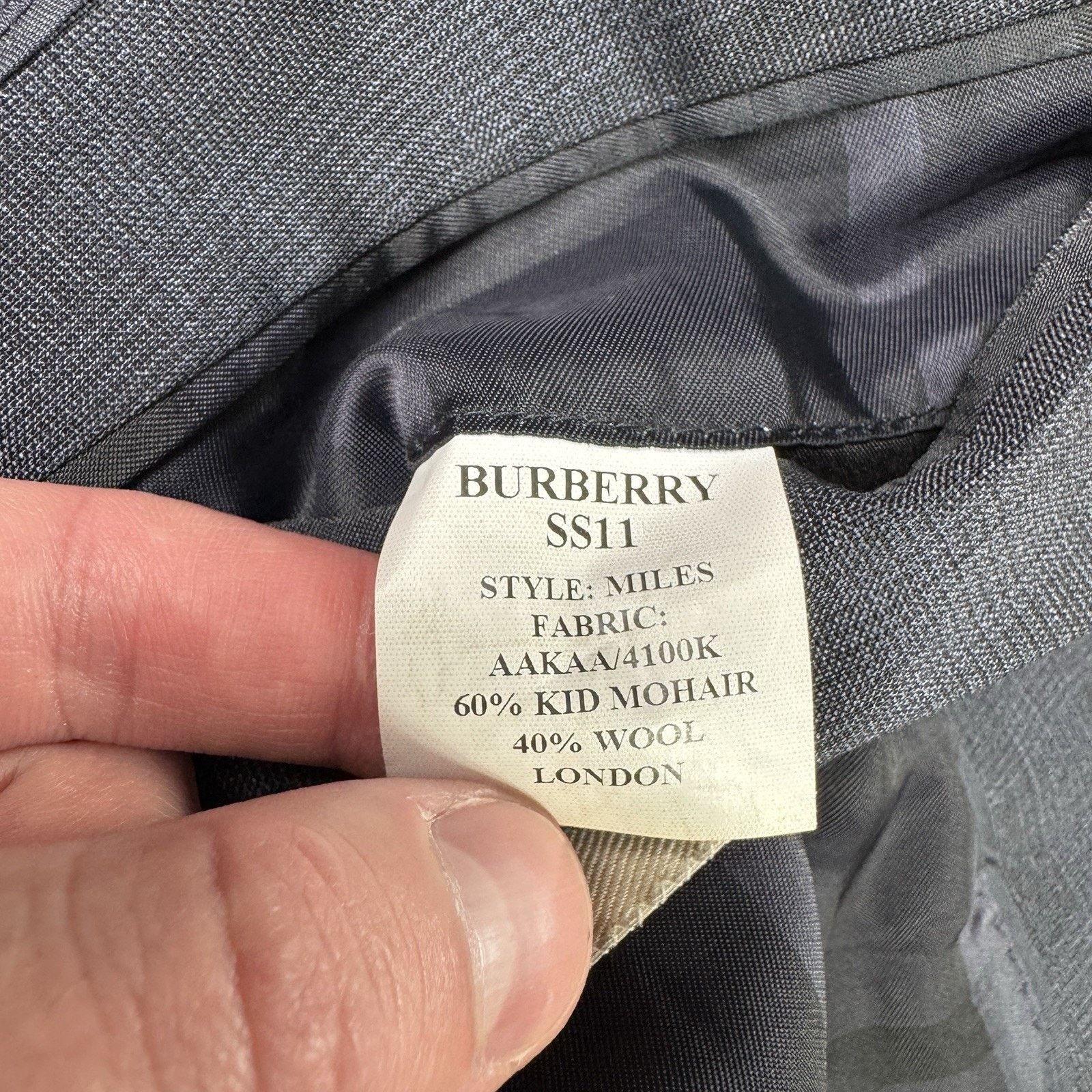 Burberry Burberry Men Blazer Check Kid Mohair/Wool Size 48R Size 38R - 10 Thumbnail