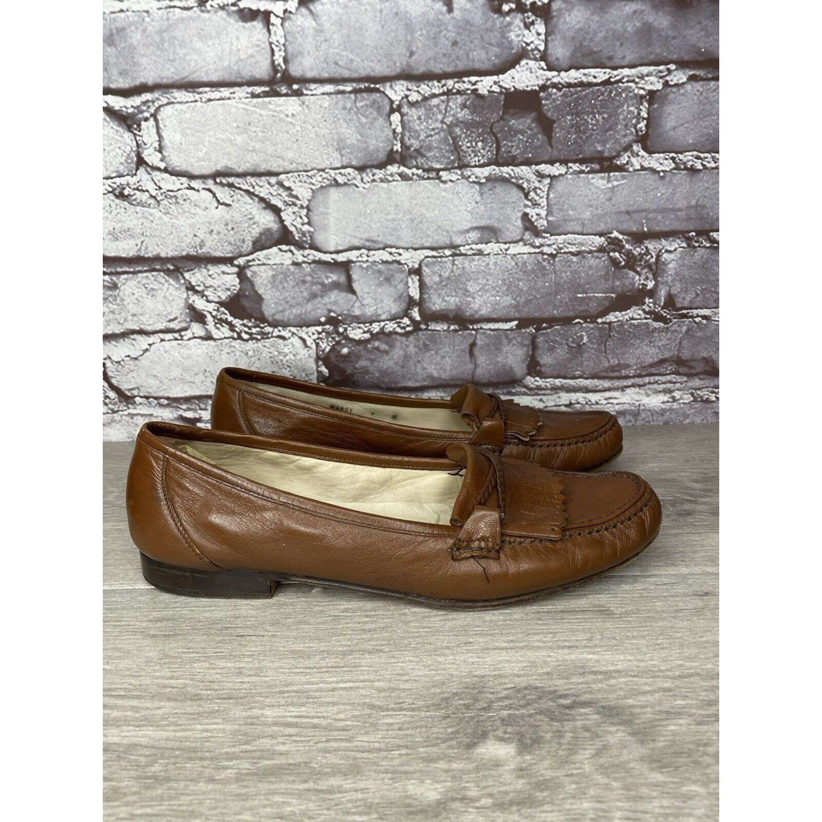 Bally Bally Margy Brown Leather Kiltie Braided Slip On Loafers Sho Size US 9 / IT 39 - 17 Thumbnail