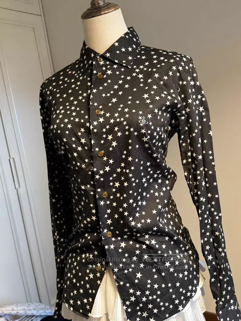Vivienne Westwood Vivienne Westwood Black star shirt with black Saturn embro Size M / US 6-8 / IT 42-44 - 1 Thumbnail