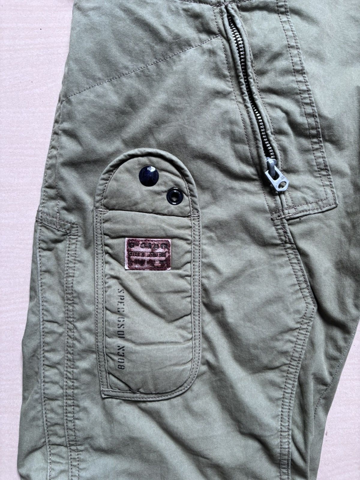 G-Star Vintage G-Star Raw Green Cargo 3D Powell double Knee Size US 33 - 3 Thumbnail
