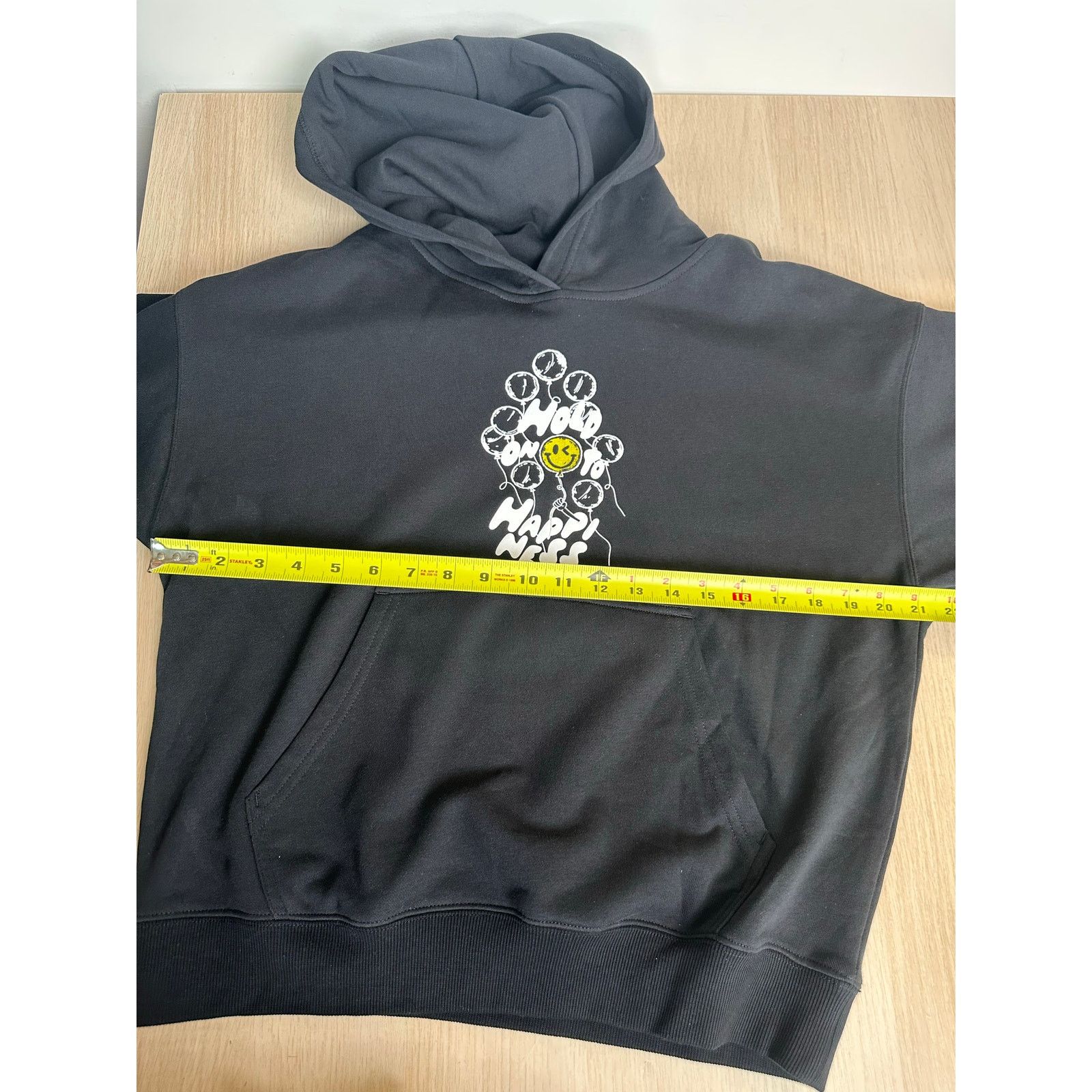 Fabletics Fabletics x S.W. Smiley Cotton Black Hoodie - Size M - New Size US M / EU 48-50 / 2 - 6 Thumbnail