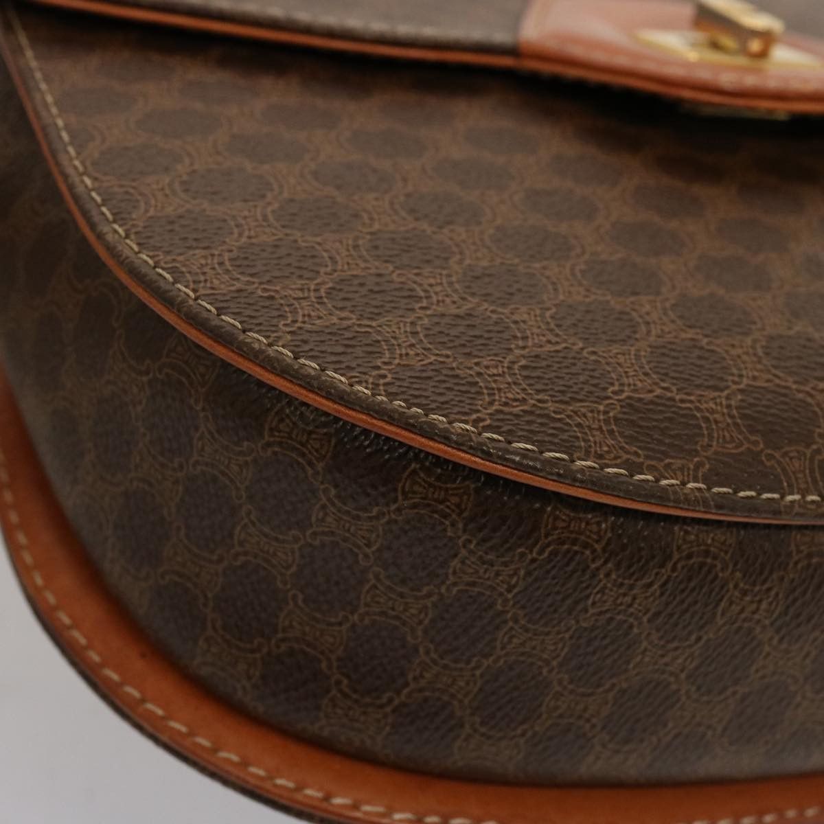 Celine CELINE Macadam Canvas Hand Bag Pvc Brown Size ONE SIZE - 14 Thumbnail
