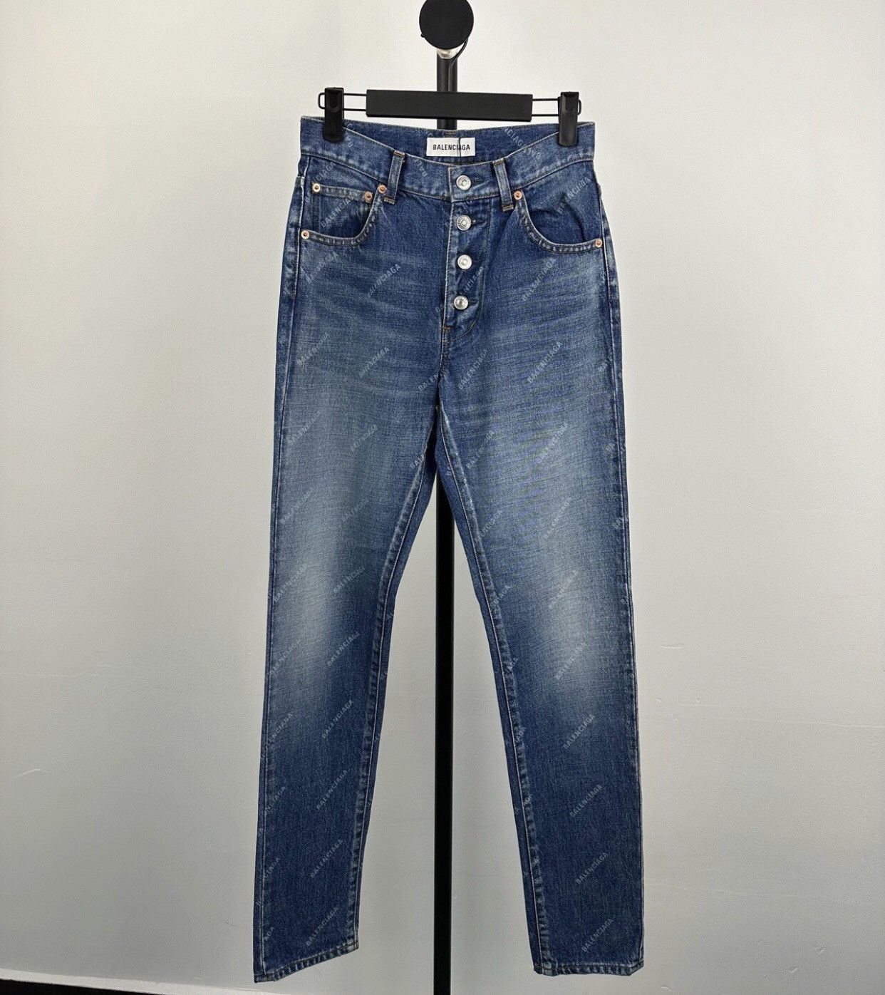 Balenciaga BALENCIAGA light blue full logo tight jeans2412-Nextarrow Size US 26 / EU 42 - 3 Thumbnail