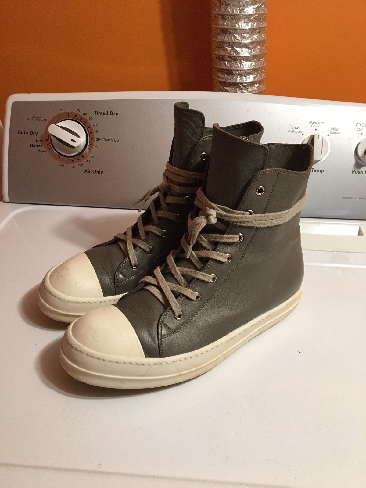 image of Grey Dark Dust Mainline Ramones Rick Owens Size 11 44 Shoes, Men's