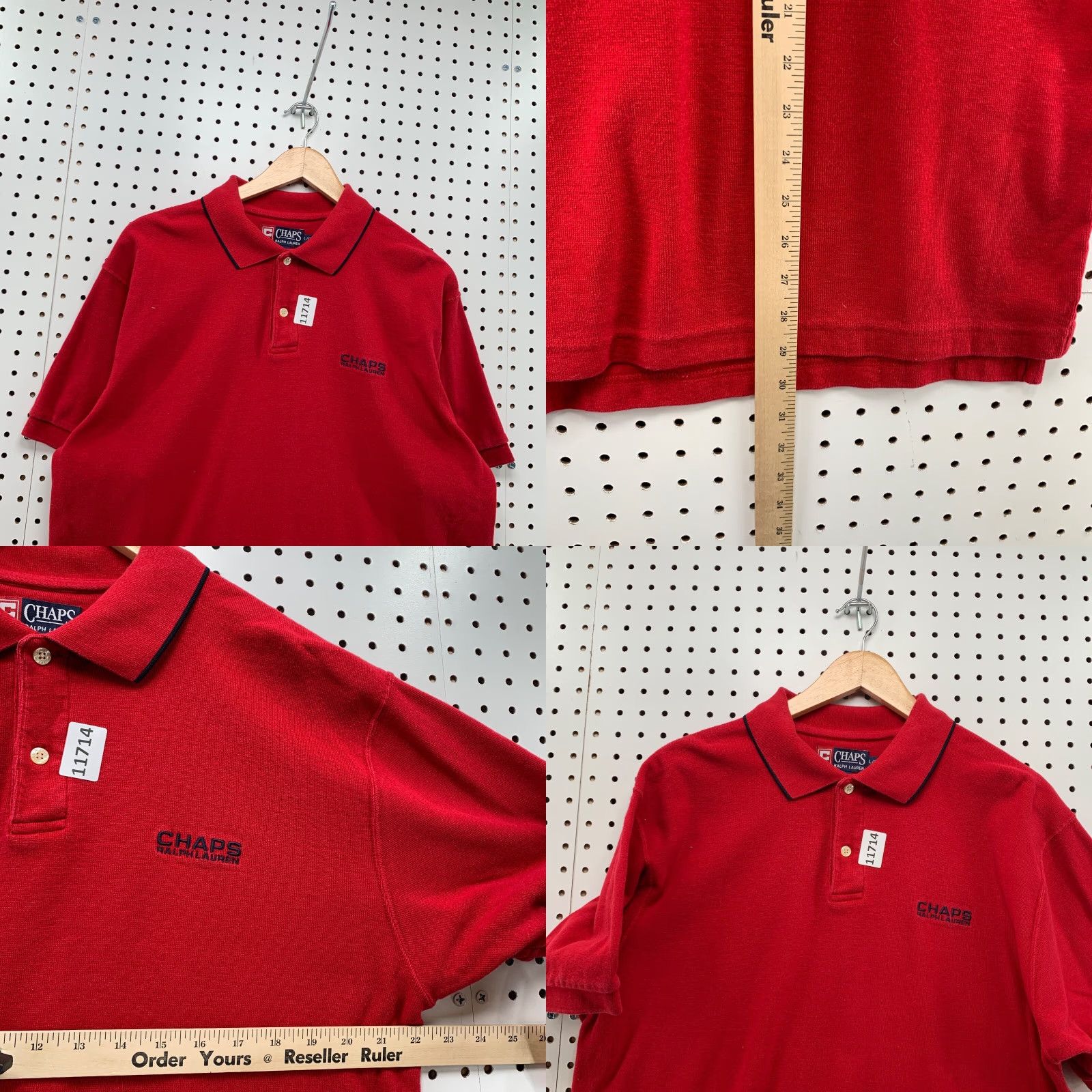 Ralph Lauren VINTAGE Chaps Ralph Lauren Polo Shirt Mens Large Red Embroidered Polo Shirt 90s Polo Mens Red, Embroidered Size US L / EU 52-54 / 3 - 8 Thumbnail