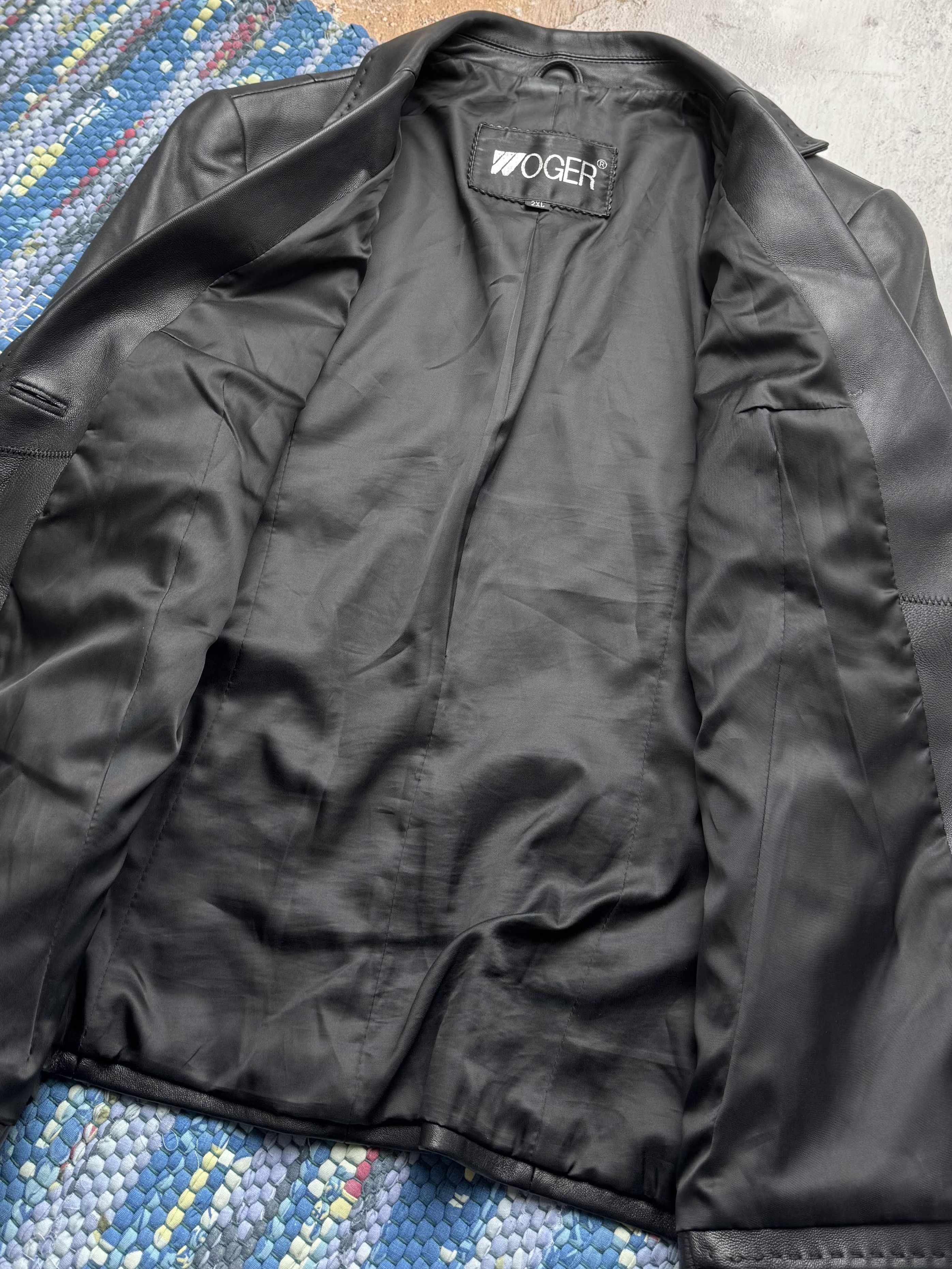 Vintage Vintage Real Leather Blazer Jacket Classic Office Coat Size L / US 10 / IT 46 - 4 Thumbnail