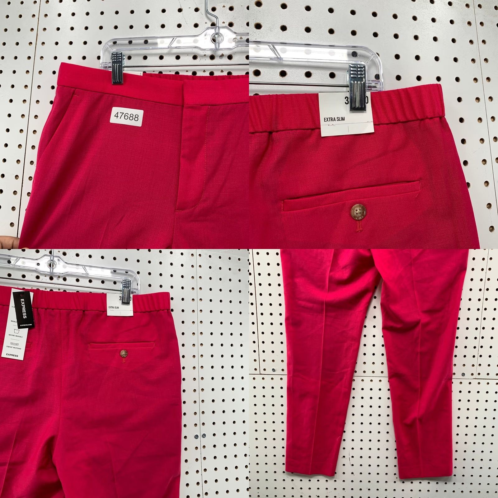 Express Express Pink Extra Slim Wool Blend Dress Pants Womens 32x30 NWT Size 24" / US 00 / IT 34 - 8 Thumbnail