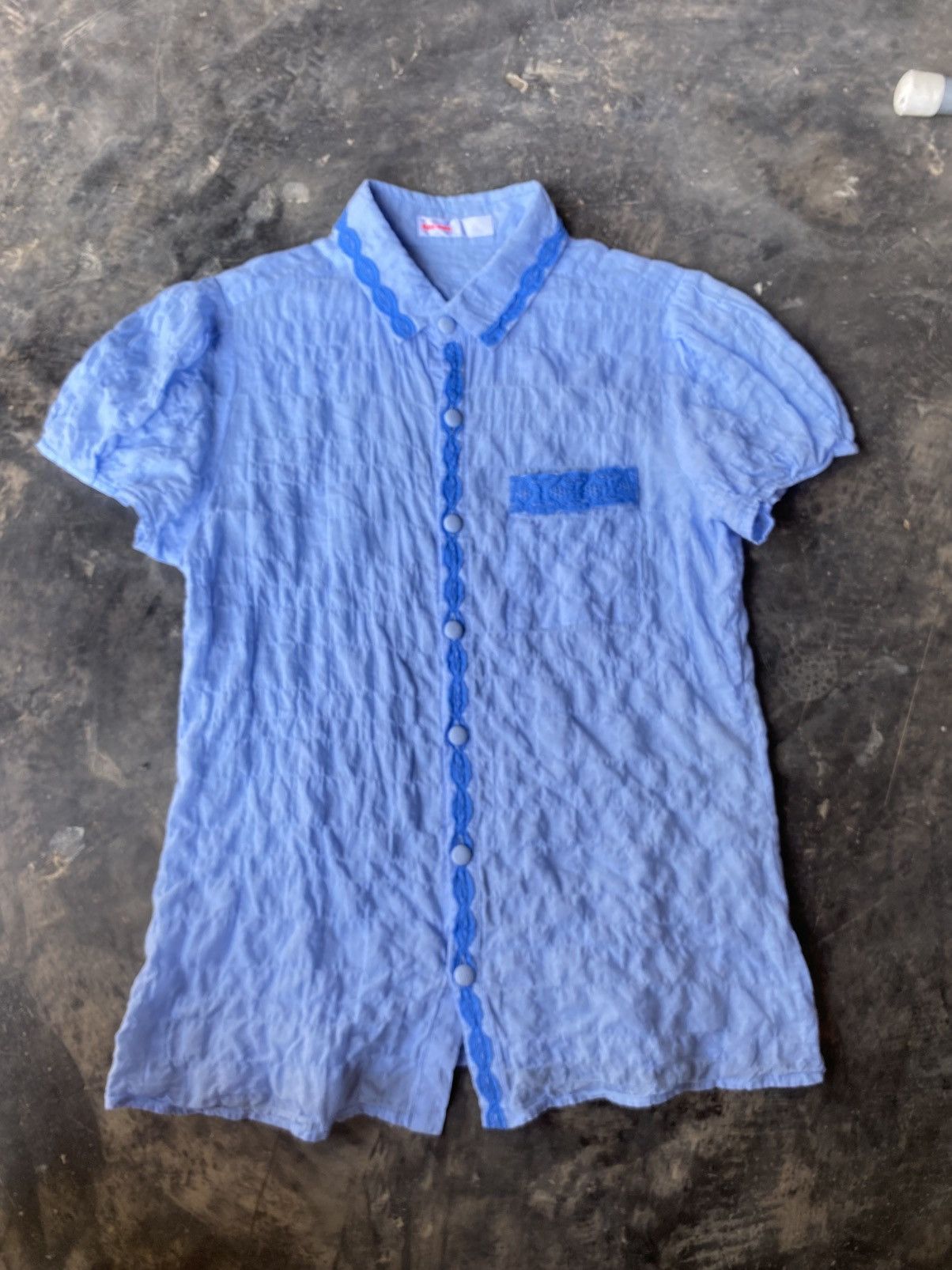 Ne-Net Né-net Sky Blue Lace-Trimmed Blouse Size S / US 4 / IT 40 - 4 Thumbnail