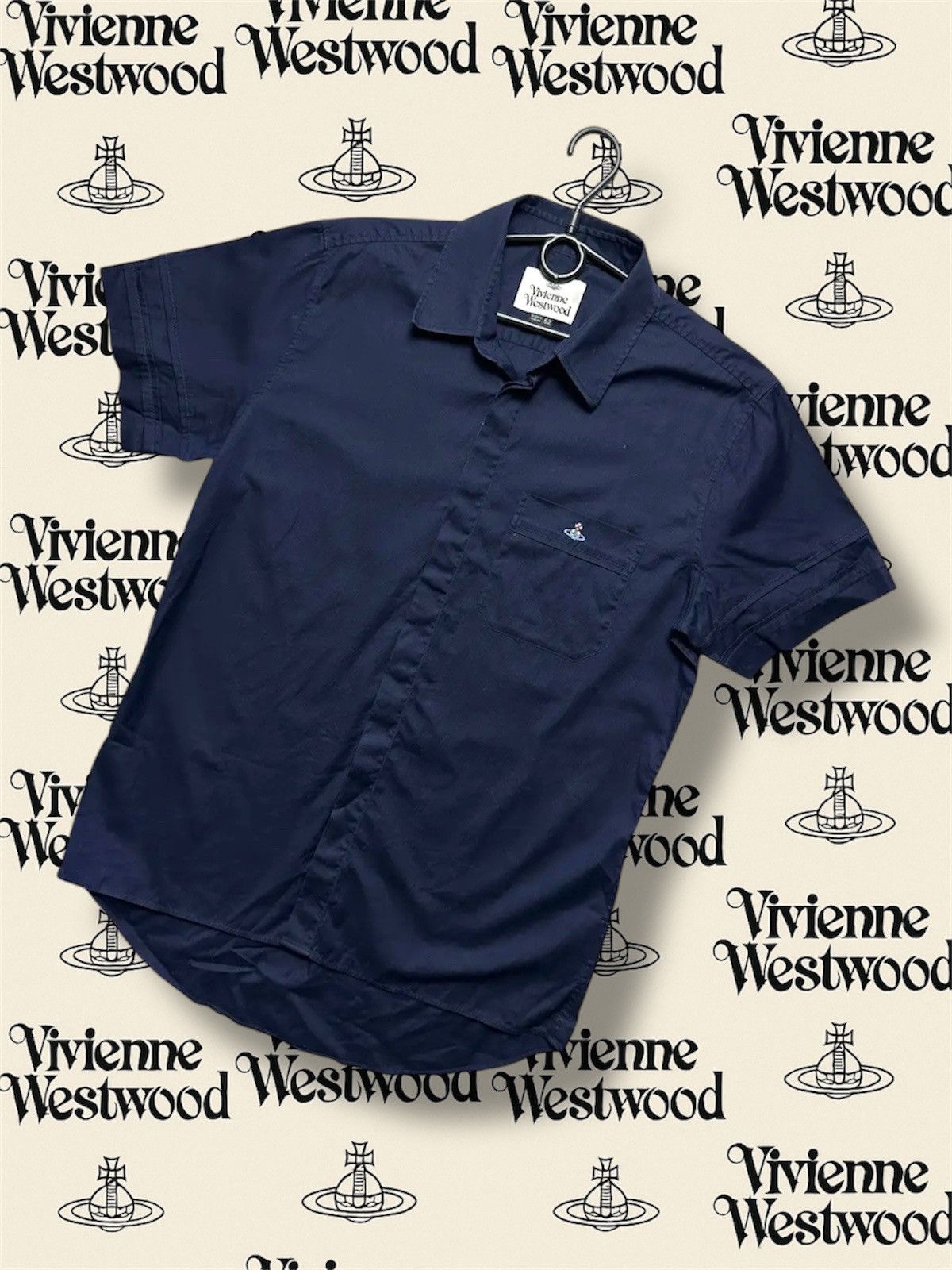 Vivienne Westwood Vintage Vivienne Westwood navy shirt logo size L Size US L / EU 52-54 / 3 - 1 Thumbnail