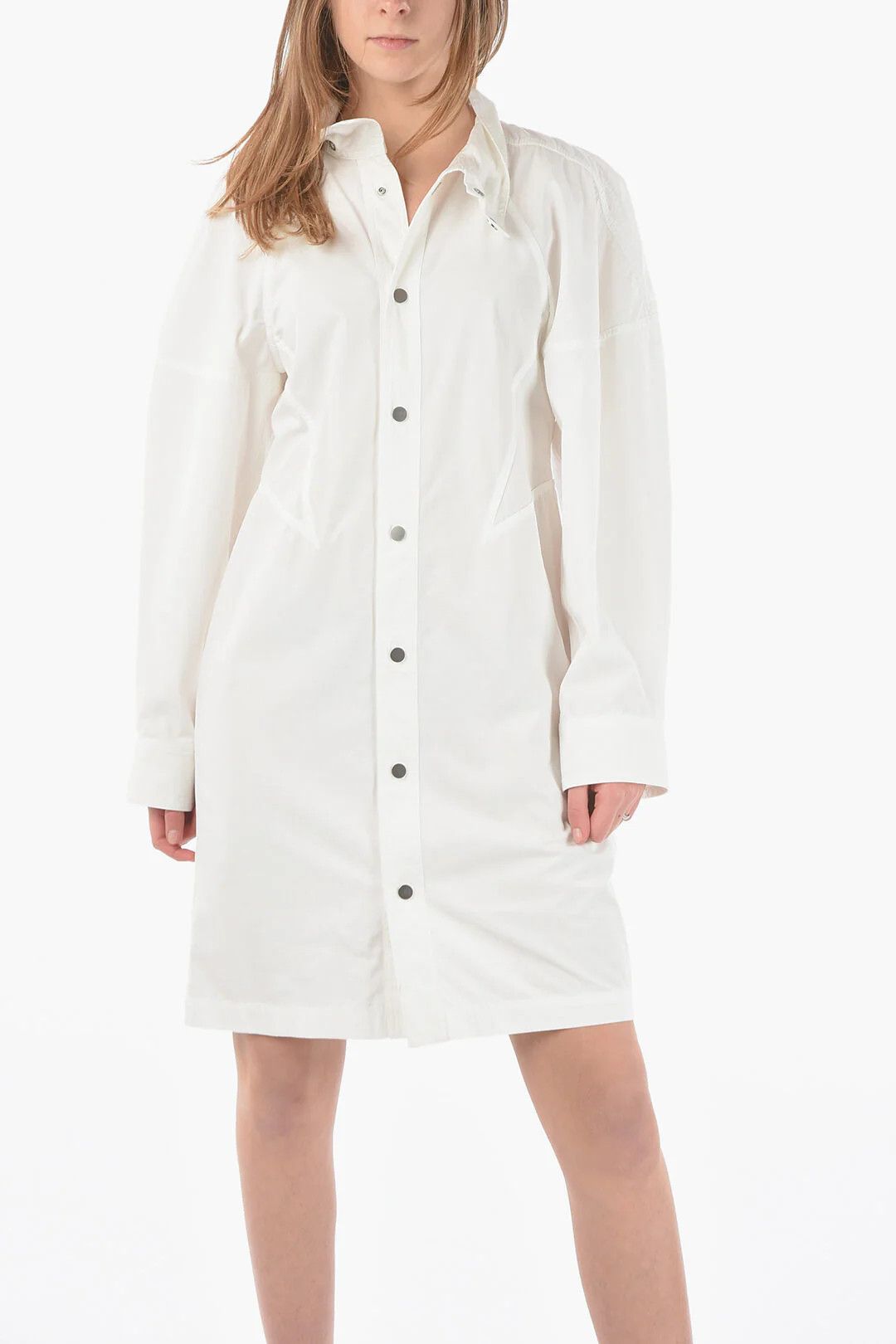 Bottega Veneta og1mm0426 Snap Buttons Dress in White Size S / US 4 / IT 40 - 4 Thumbnail