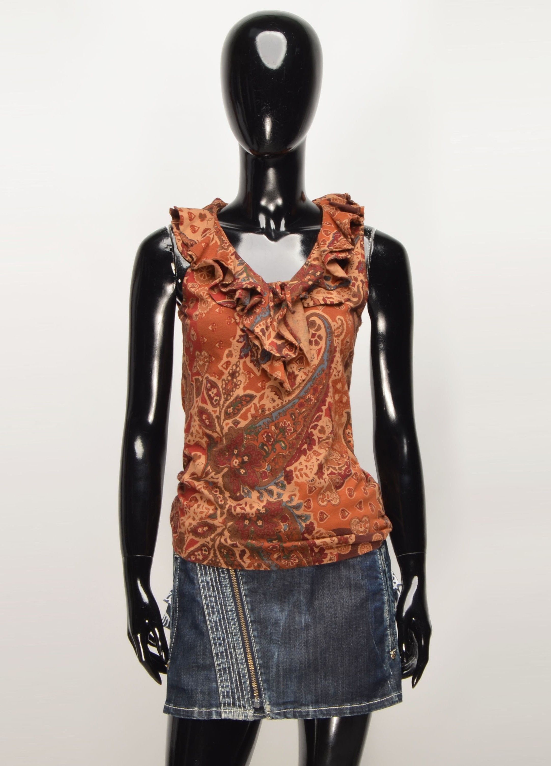 Ralph Lauren Ralph Lauren Boho Paisley Print Ruffle V- Neck Top Size XS / US 0-2 / IT 36-38 - 7 Thumbnail