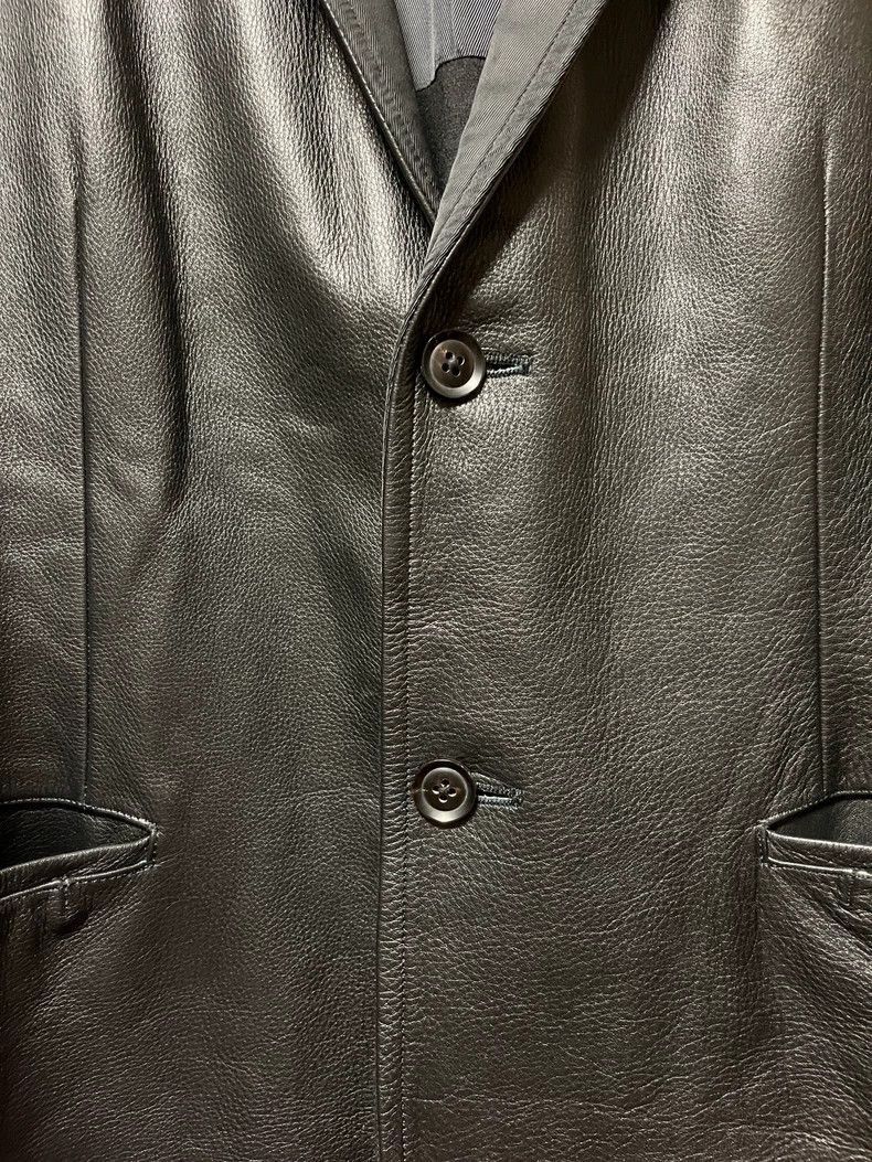 Yohji Yamamoto Yohji Yamamoto Yohji Yamamoto Black Leather Coat for Sale- Size US L / EU 52-54 / 3 - 7 Thumbnail