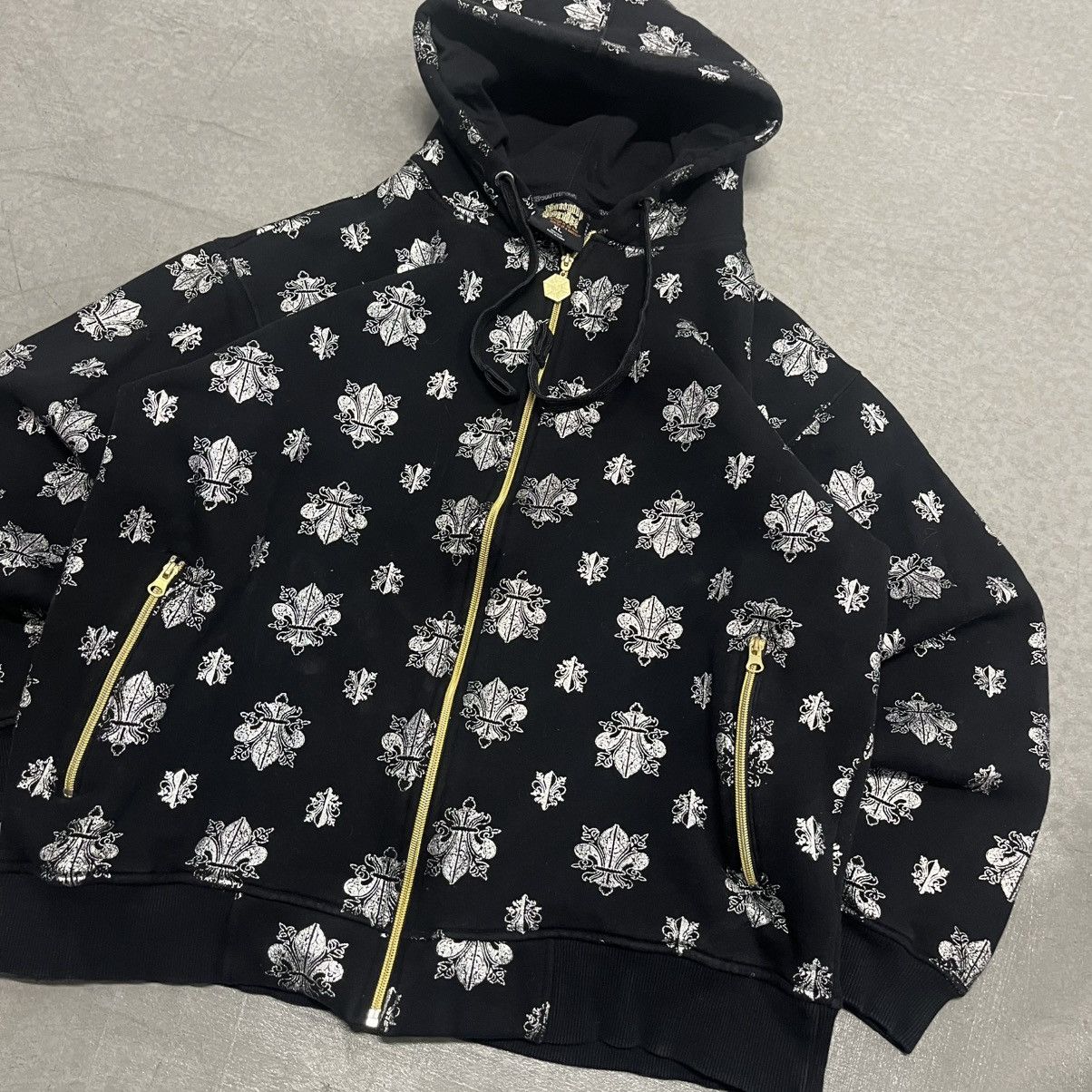 Southpole Vintage Y2K Southpole Fleur De Lis Black Zip Up Hoodie XL Size US XL / EU 56 / 4 - 4 Thumbnail