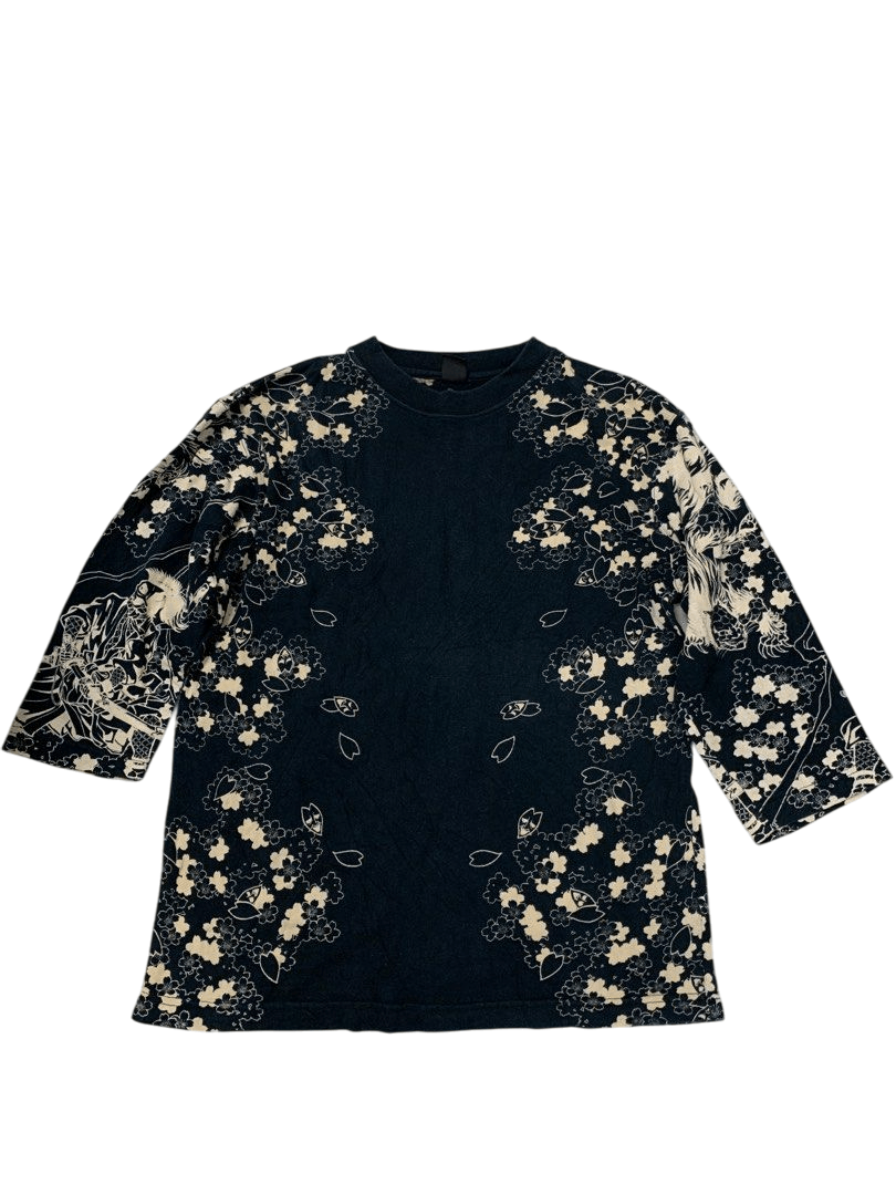 Japanese Brand Sukajan Black White Overprint Shirt Size US M / EU 48-50 / 2 - 2 Thumbnail